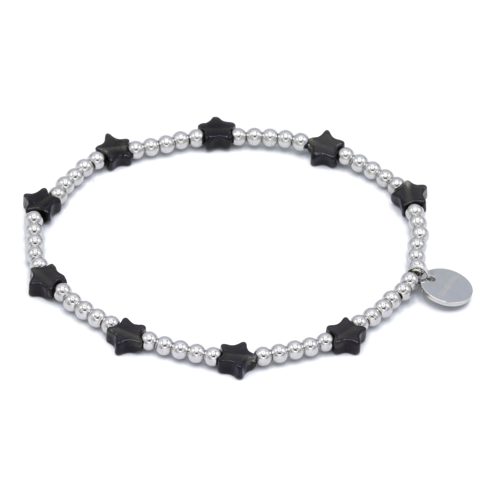 MONESSA Armband Edelsteine flexibel Edelstahl