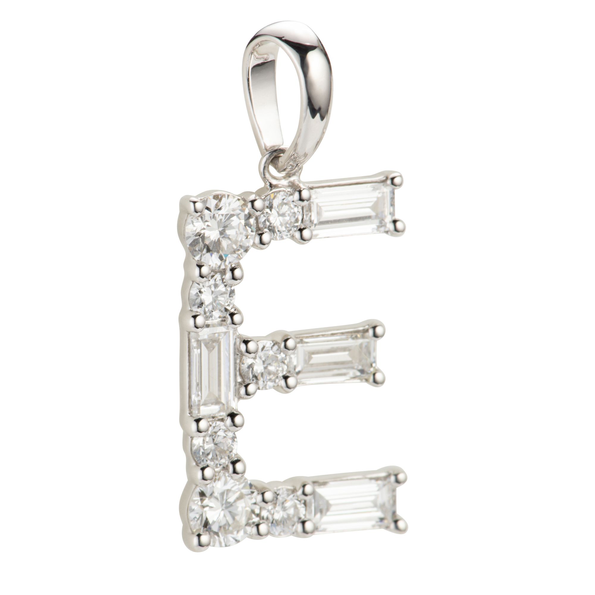 THOMAS & SOHN Lab Grown Diamanten mind 0,31ct Buchstaben - Anhänger Silber Palladio