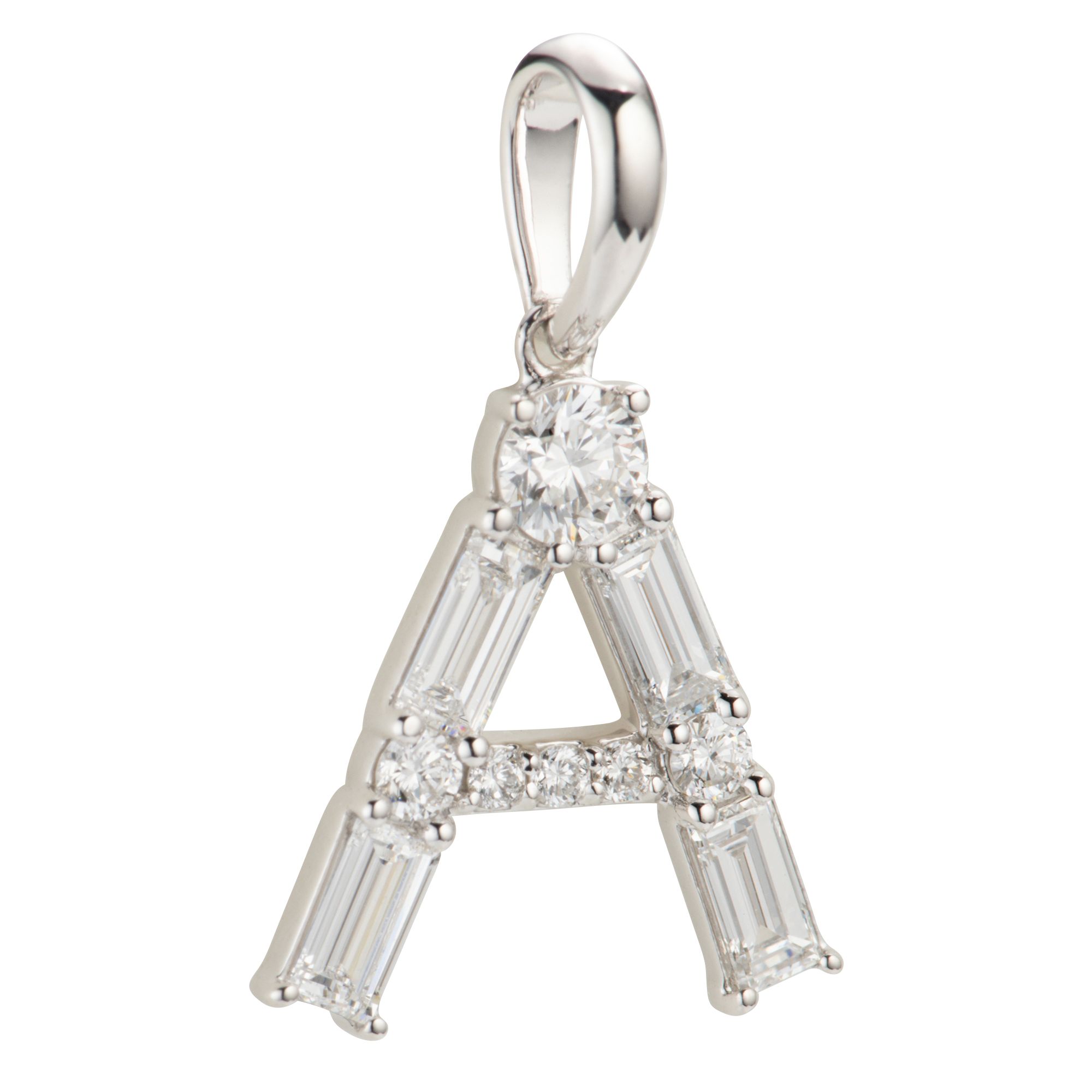 THOMAS & SOHN Lab Grown Diamanten mind 0,31ct Buchstaben - Anhänger Silber Palladio