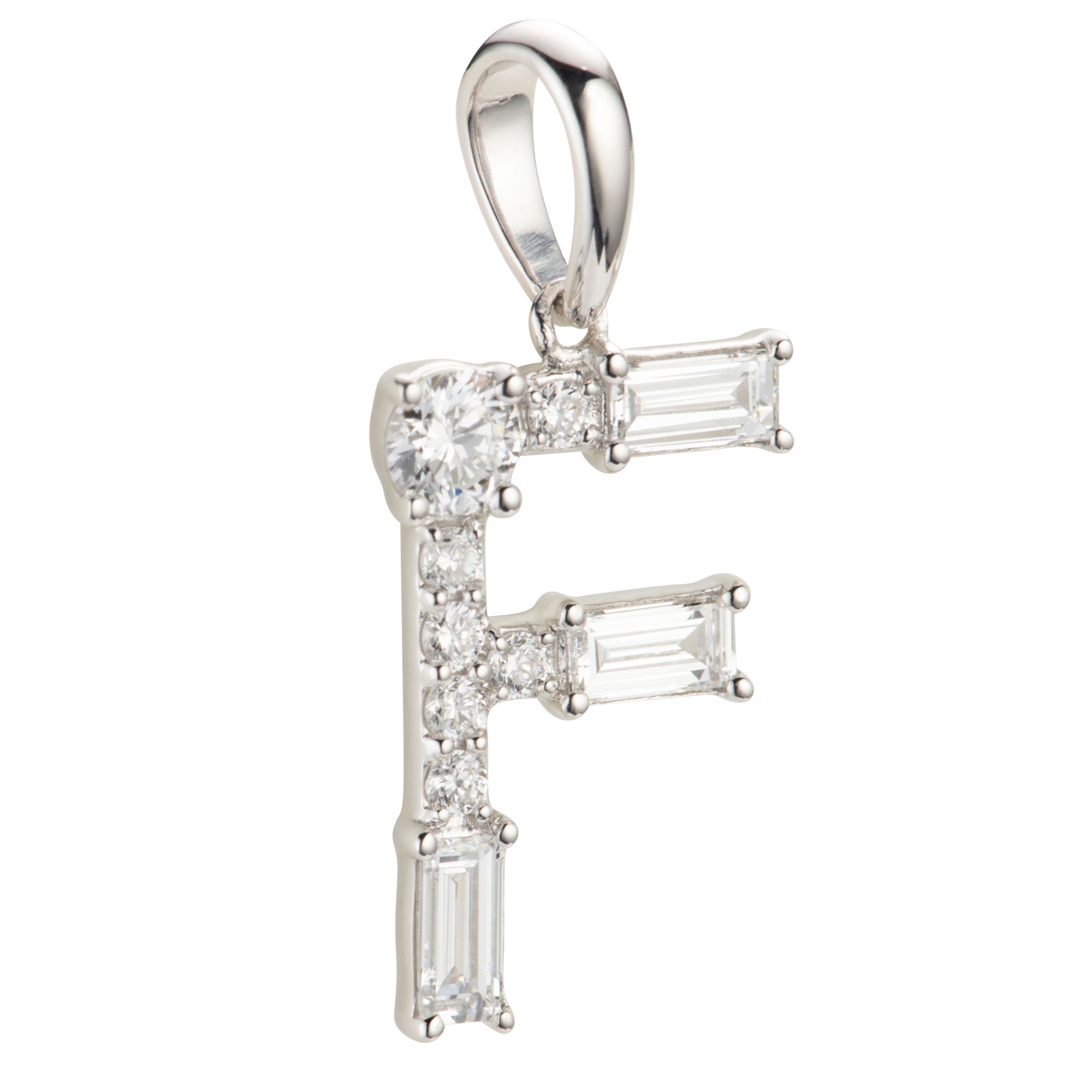 THOMAS & SOHN Lab Grown Diamanten mind 0,31ct Buchstaben - Anhänger Silber Palladio