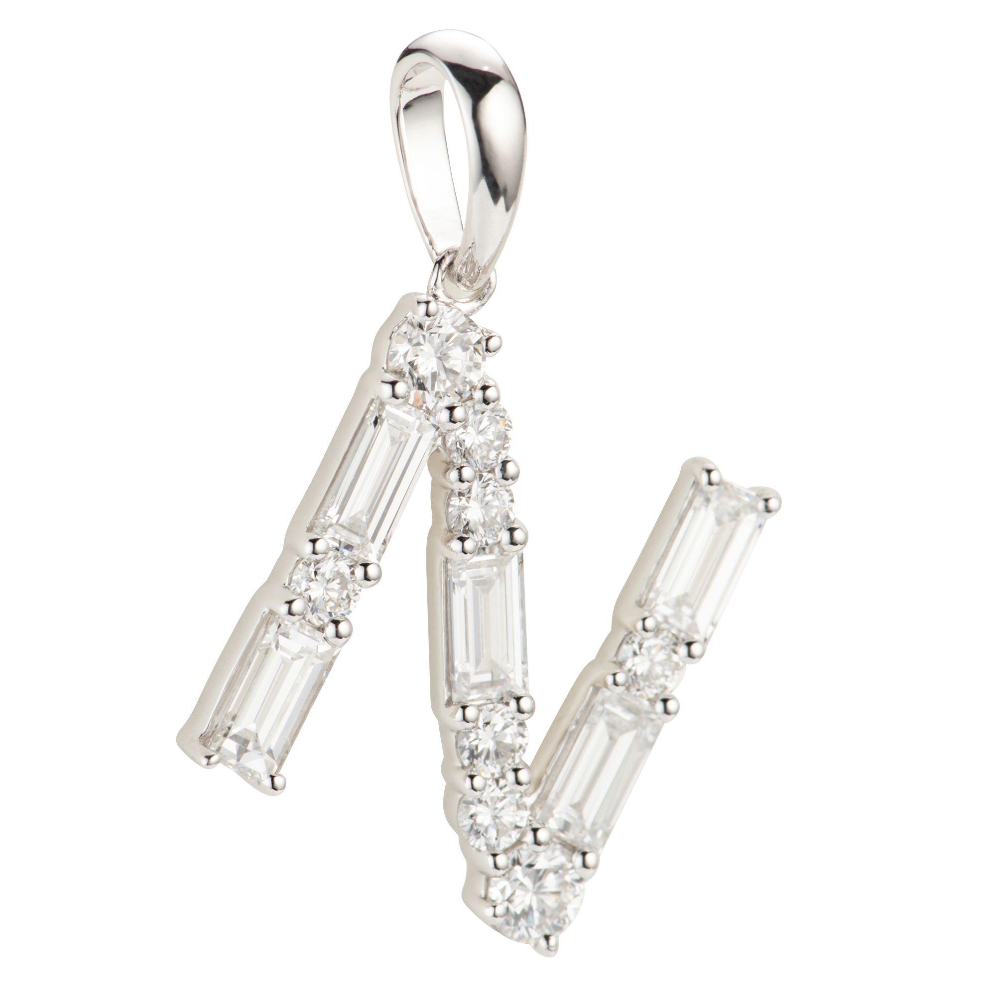 THOMAS & SOHN Lab Grown Diamanten mind 0,31ct Buchstaben - Anhänger Silber Palladio