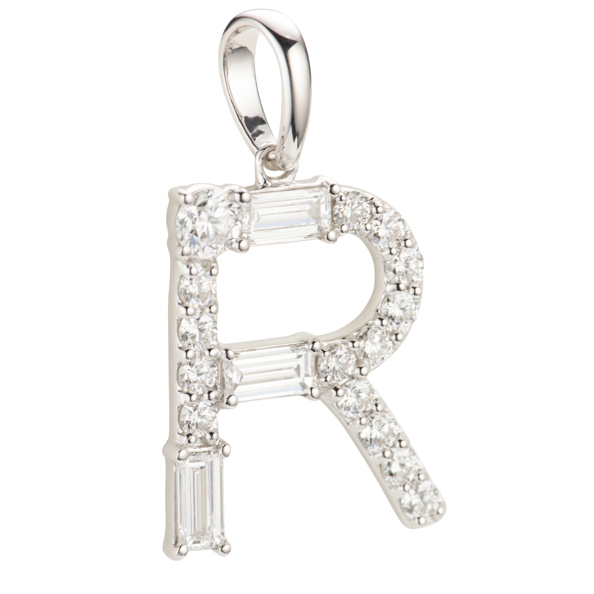 THOMAS & SOHN Lab Grown Diamanten mind 0,31ct Buchstaben - Anhänger Silber Palladio