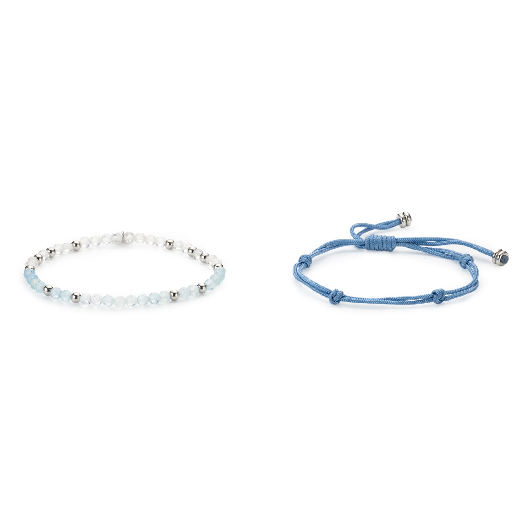 MONESSA Flex-Armband/ Makramee-Armband Edelsteine 2tlg.-Set