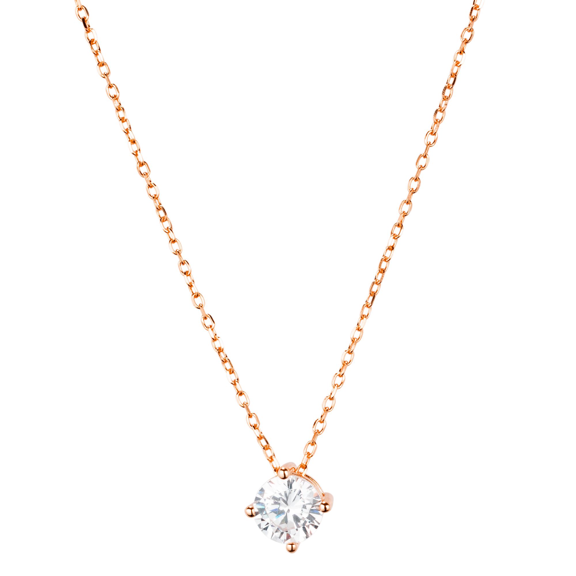 DIAMONIQUE® Anhänger mit Kette = 1,00ct Brillantschliff Silber 925