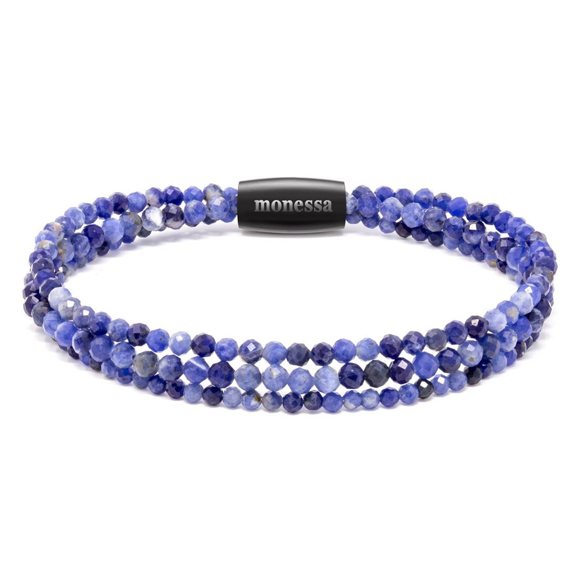 MONESSA Armband Edelsteine 3-Strang Magnetverschluss