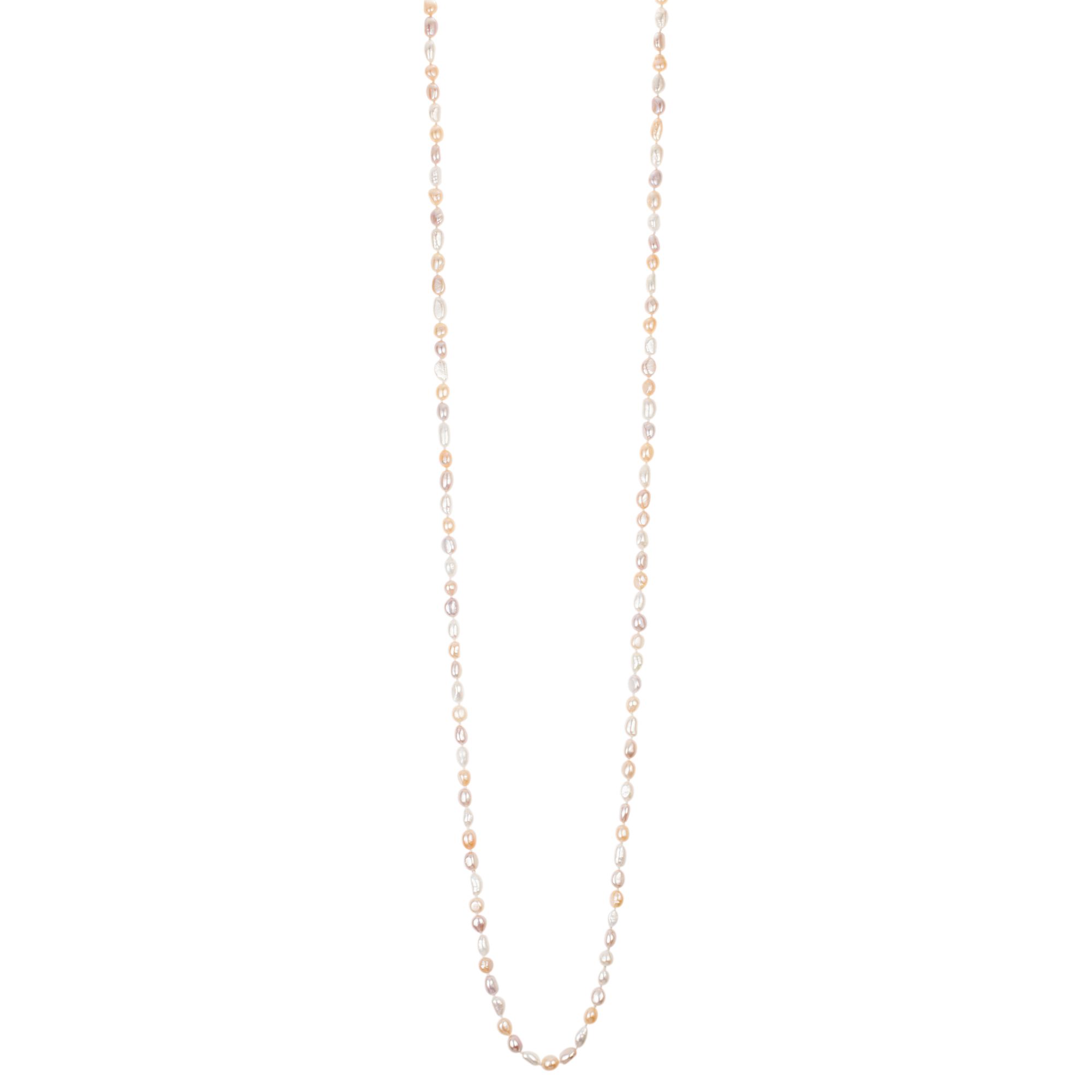 PERLEA Endloscollier Süßwasserzucht- perlen 6-8mm Länge ca.120cm