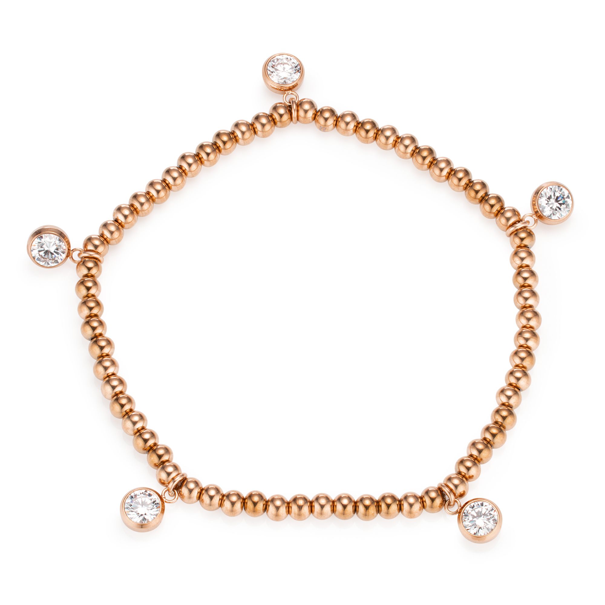 DIAMONIQUE® Armband, flexibel = 2,50ct Brillantschliff Edelstahl