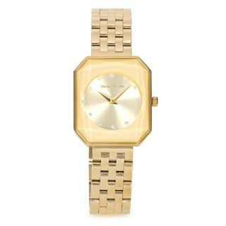 THOMAS & SOHN Edelsteine ca.21,11ct Damenuhr Quarzwerk Metallband