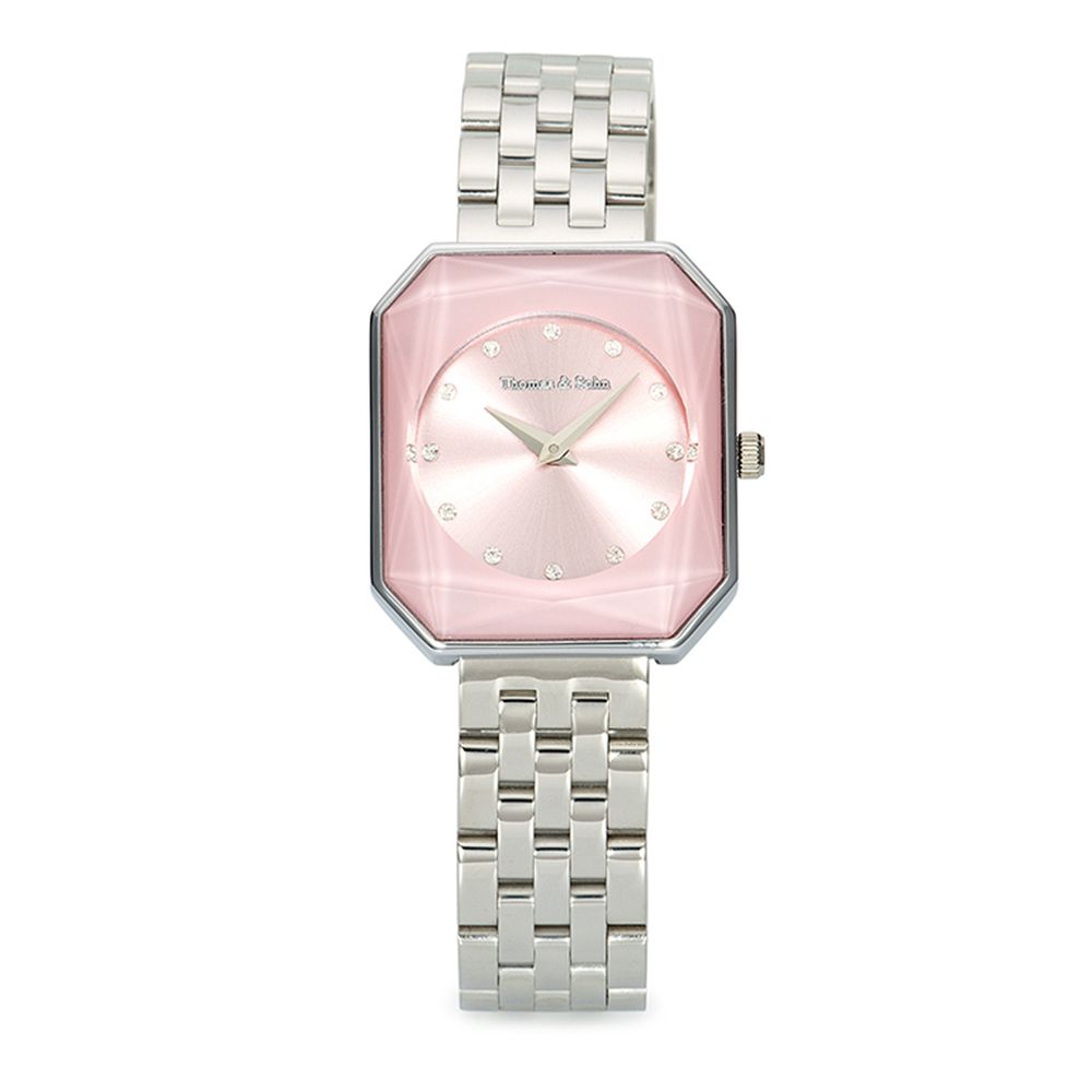 THOMAS & SOHN Edelsteine ca.21,11ct Damenuhr Quarzwerk Metallband