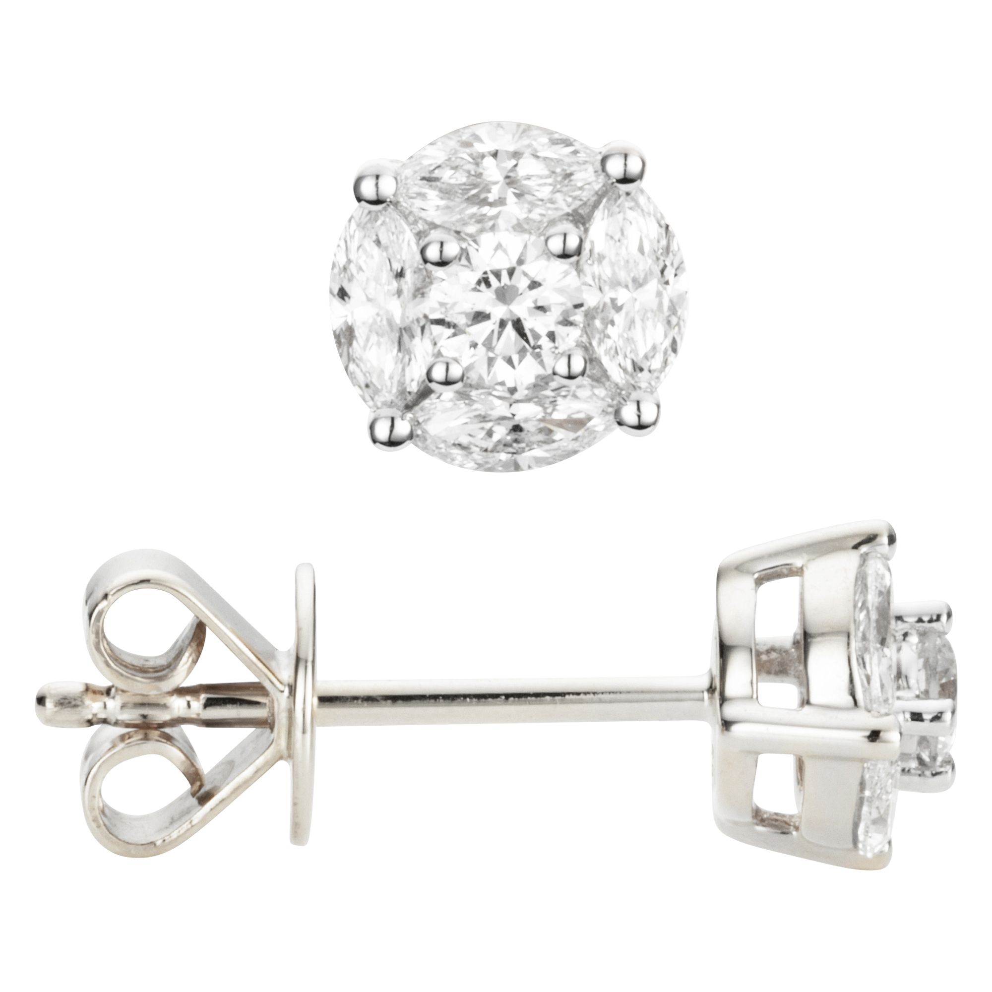 DIAMOUR Ohrstecker Schliffmix 10 Diamanten zus. ca. 0.50ct Gold 585