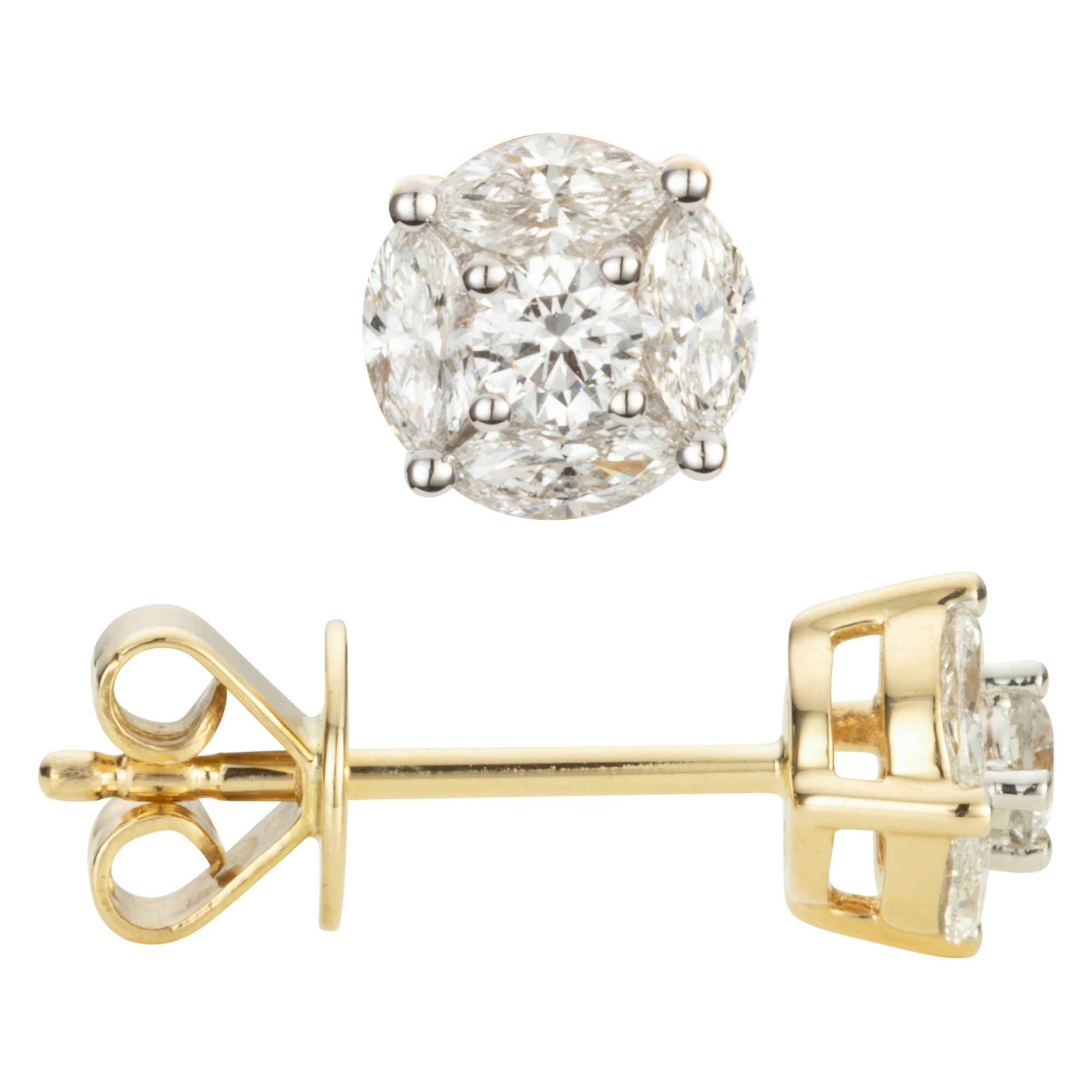 DIAMOUR Ohrstecker Schliffmix 10 Diamanten zus. ca. 0.50ct Gold 585