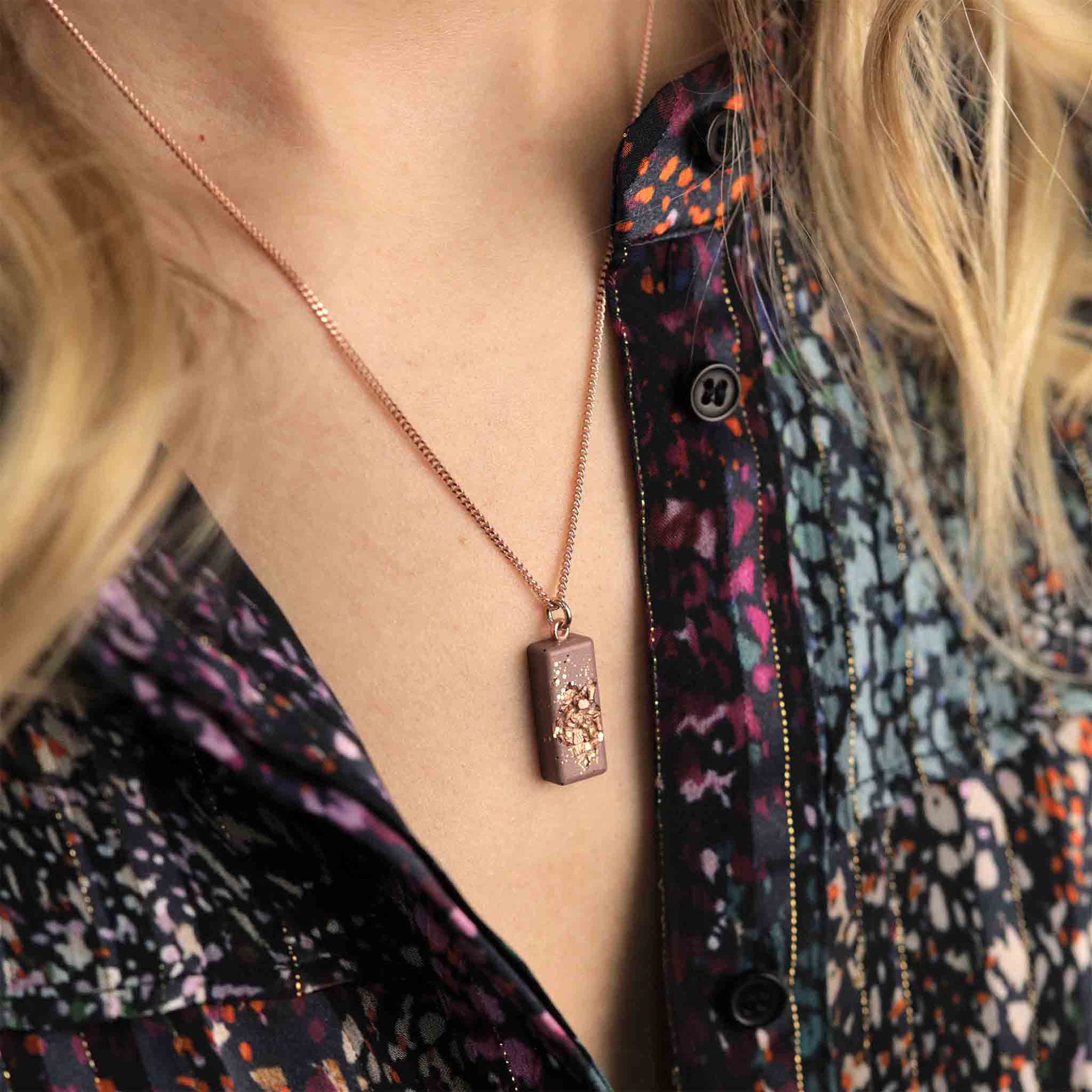 CONCRETE JUNGLE® Betonschmuck Kette Juna Silber 925 QVC.de