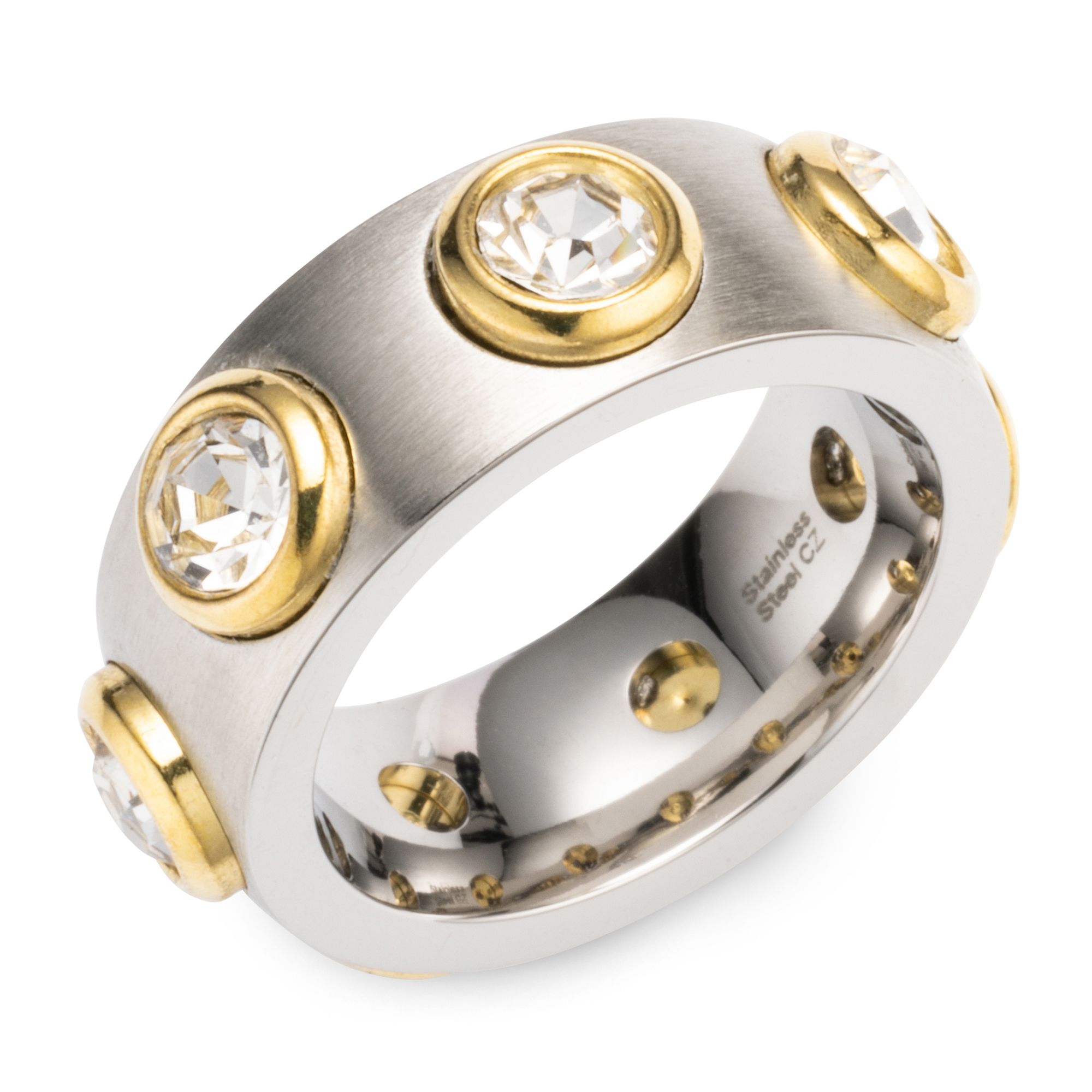 DIAMONIQUE® Ring = 3,50ct Brillantschliff Edelstahl