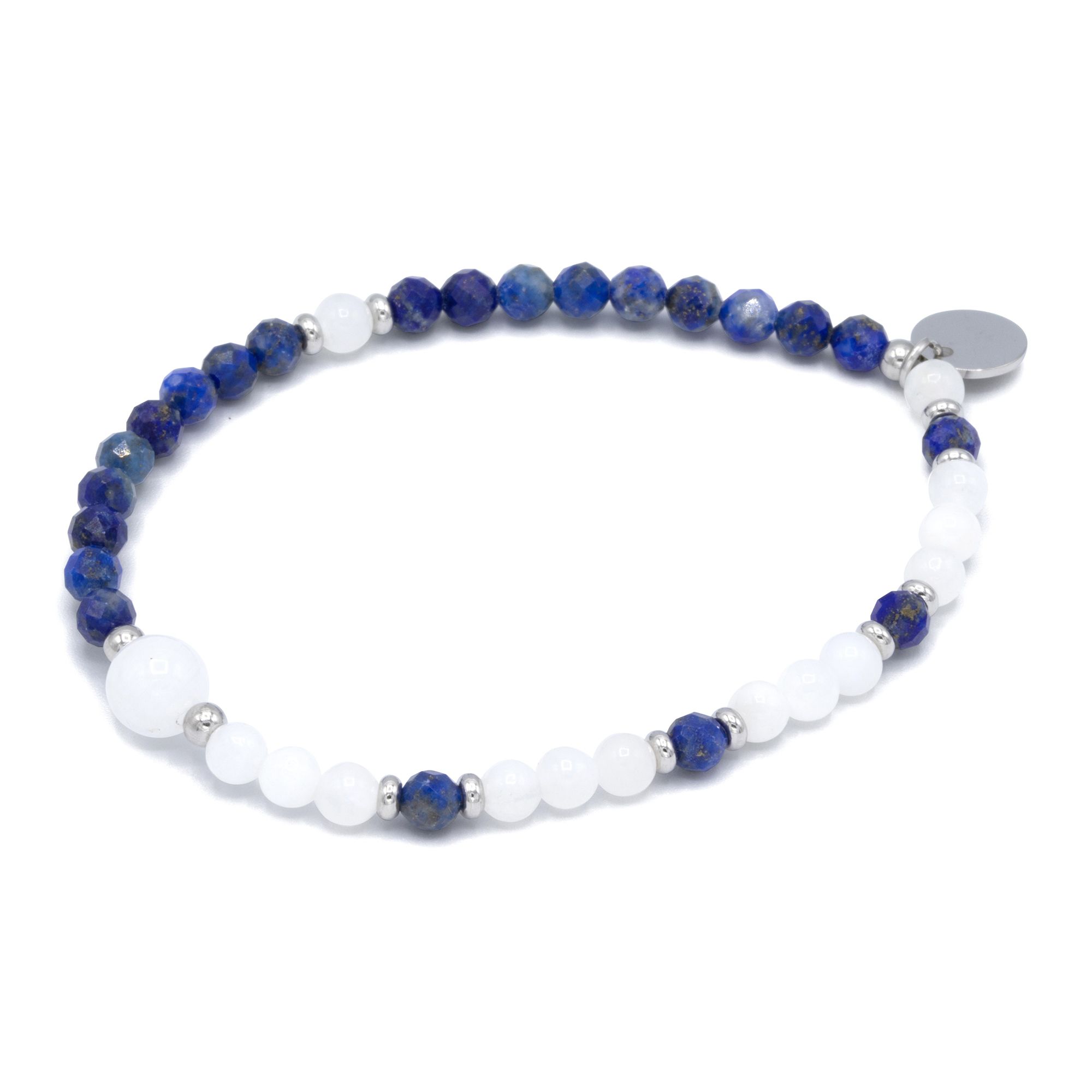 MONESSA Armband Edelsteine flexibel Edelstahl