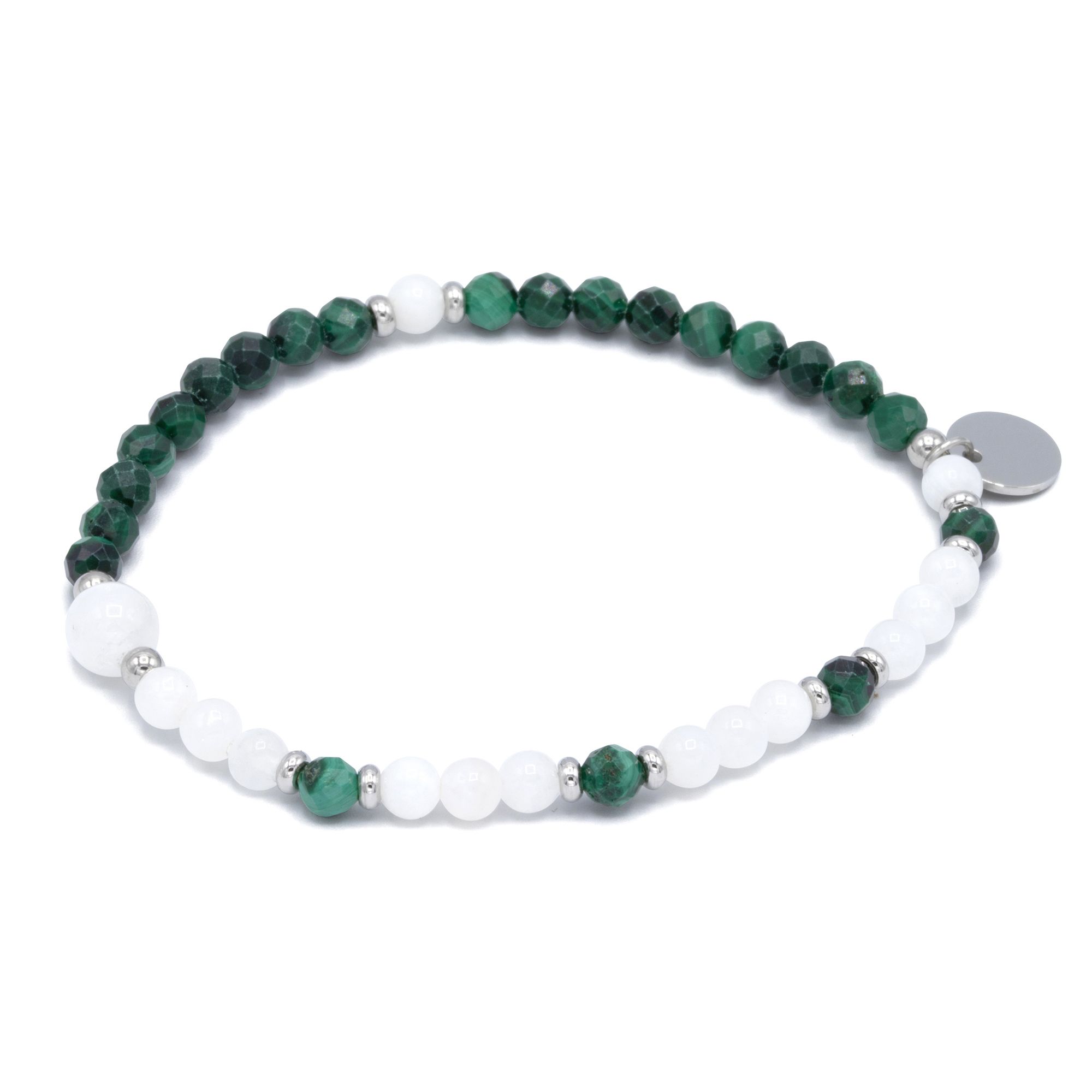 MONESSA Armband Edelsteine flexibel Edelstahl