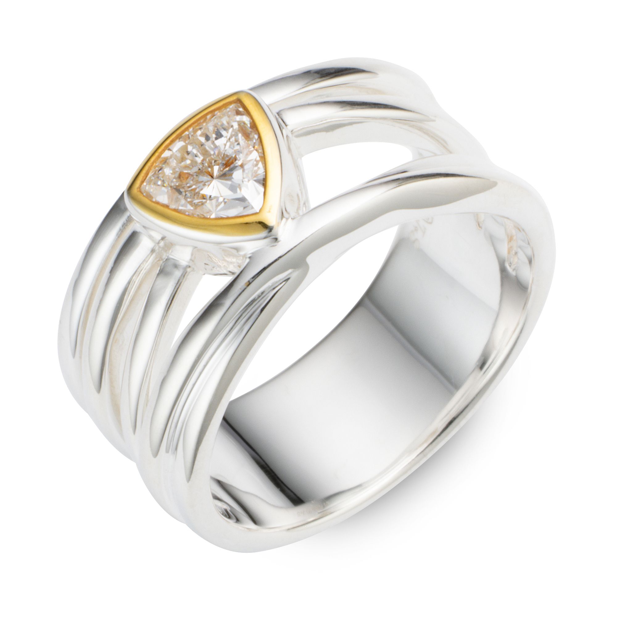 THOMAS & SOHN Lab Grown Diamant ca.0,50ct Ring Palladio Bicoloroptik