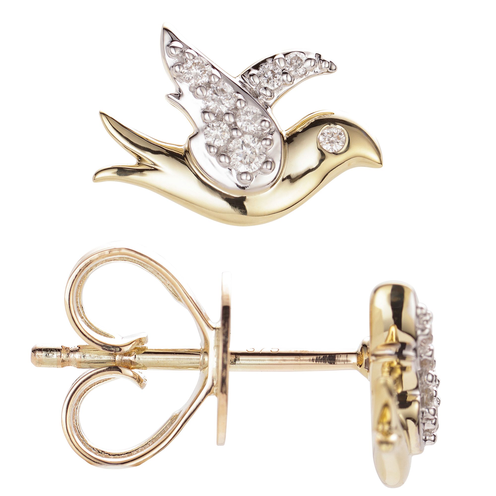 DIAMOUR Ohrstecker 16 Brillanten zus. ca. 0,10ct Gold 375