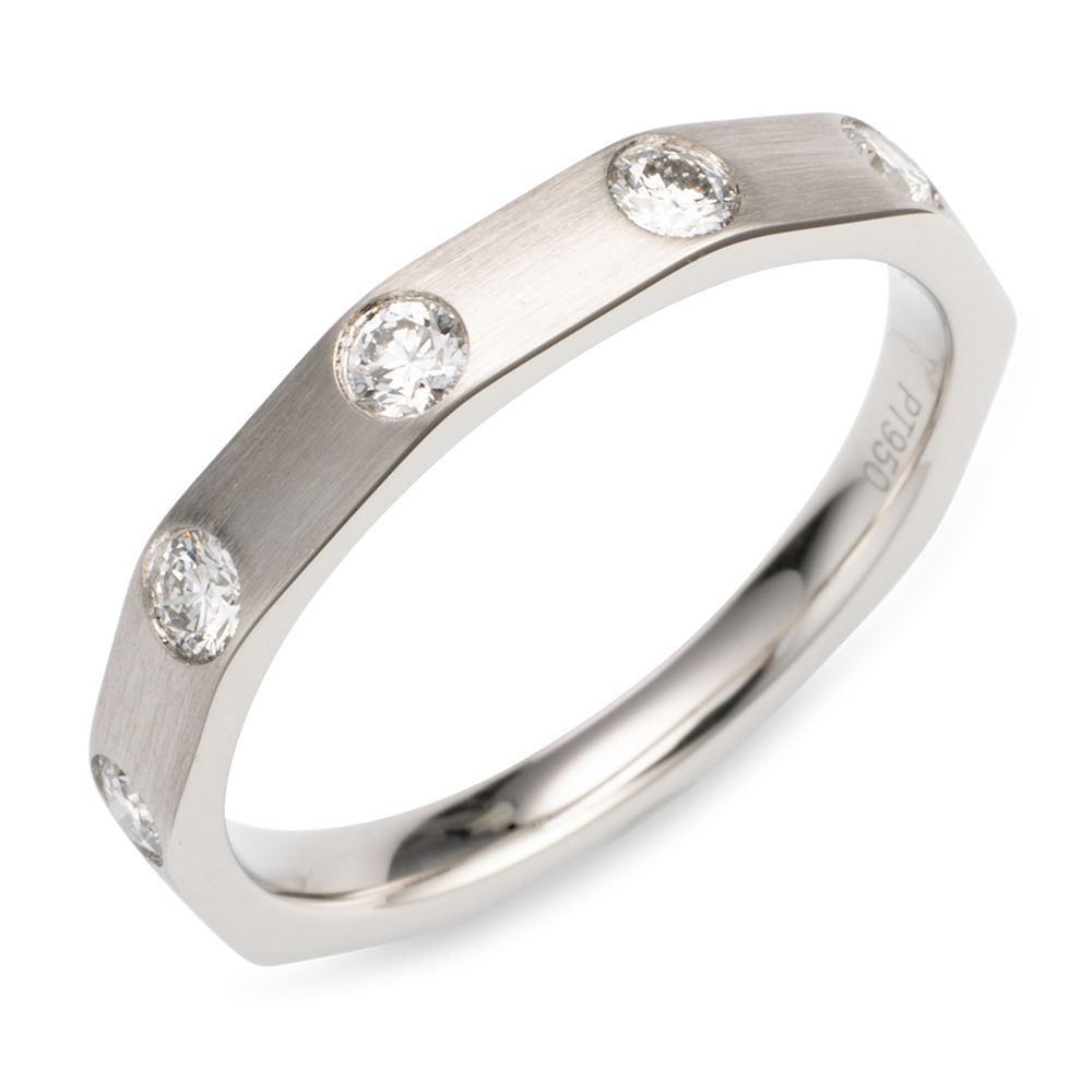 PLATINITY Ring 5 Brillanten zus. ca. 0,30ct Platin 950