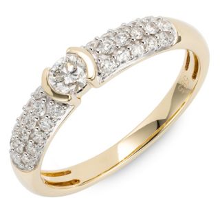 DIAMOUR Ring 31 Brillanten zus. ca. 0,50ct Gold 585
