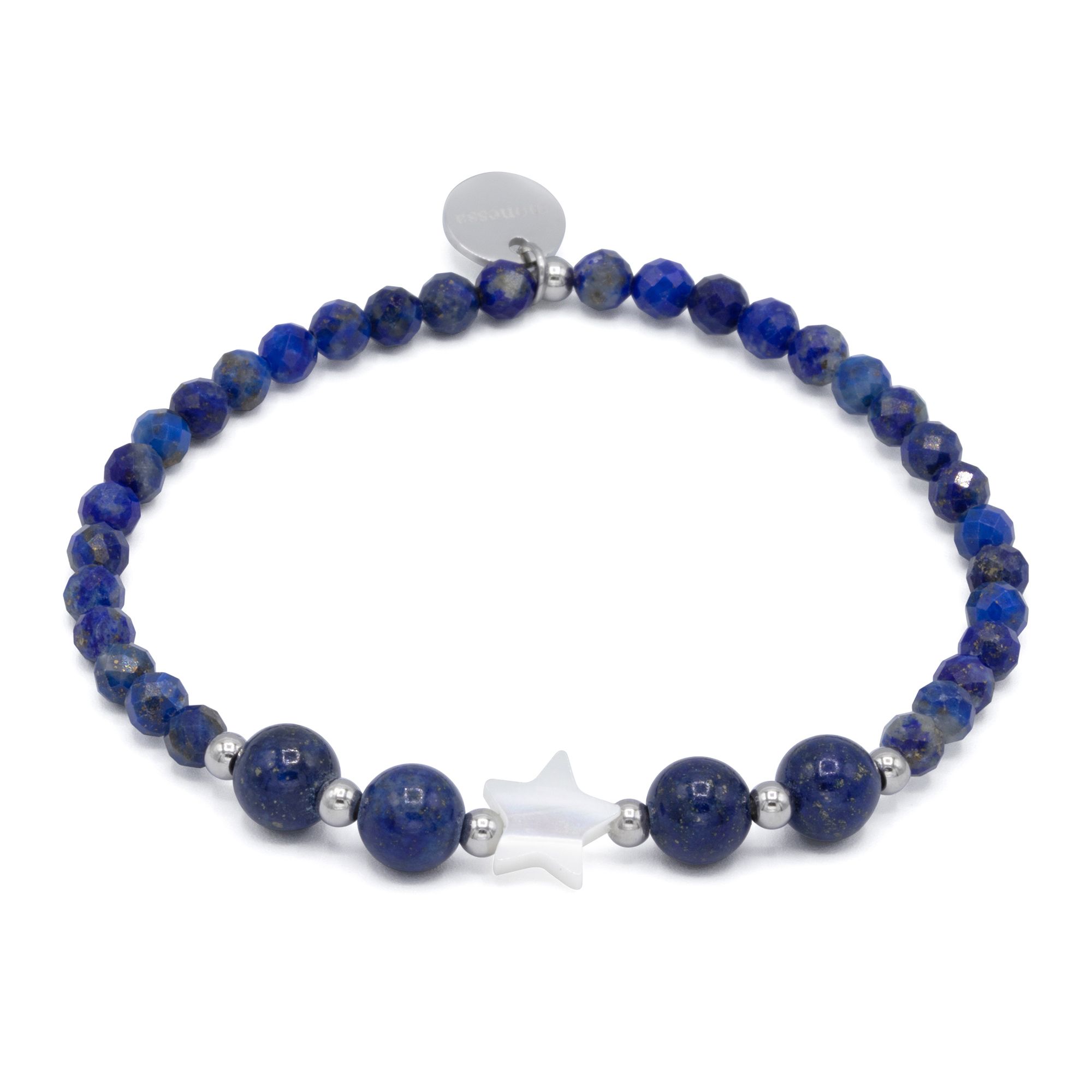 MONESSA Armband Edelsteine flexibel Edelestahl