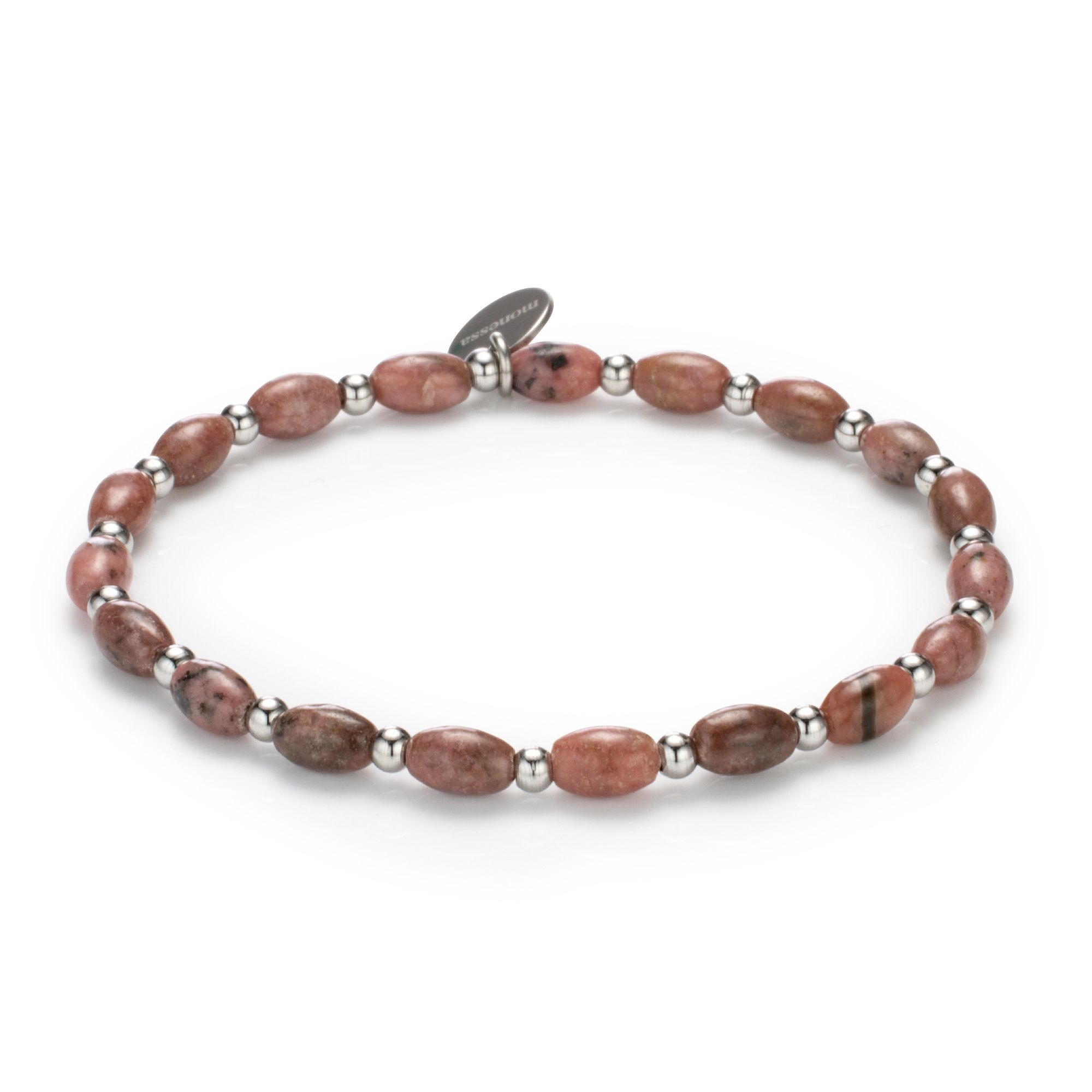 MONESSA Armband Edelsteine flexibel Logo-Plättchen