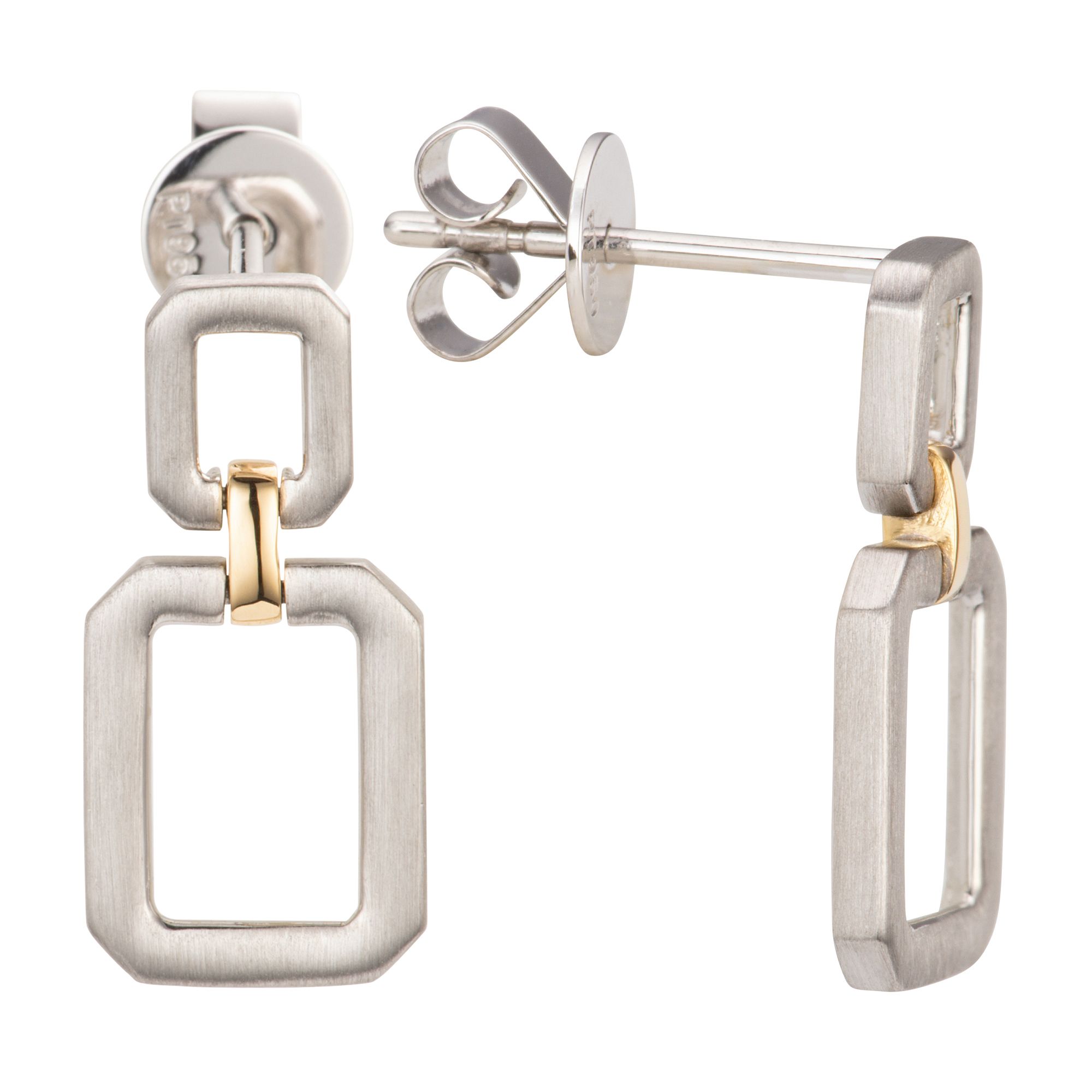 PLATINITY Ohrstecker mattiert/poliert mind. 3g Platin 950/Gold 750