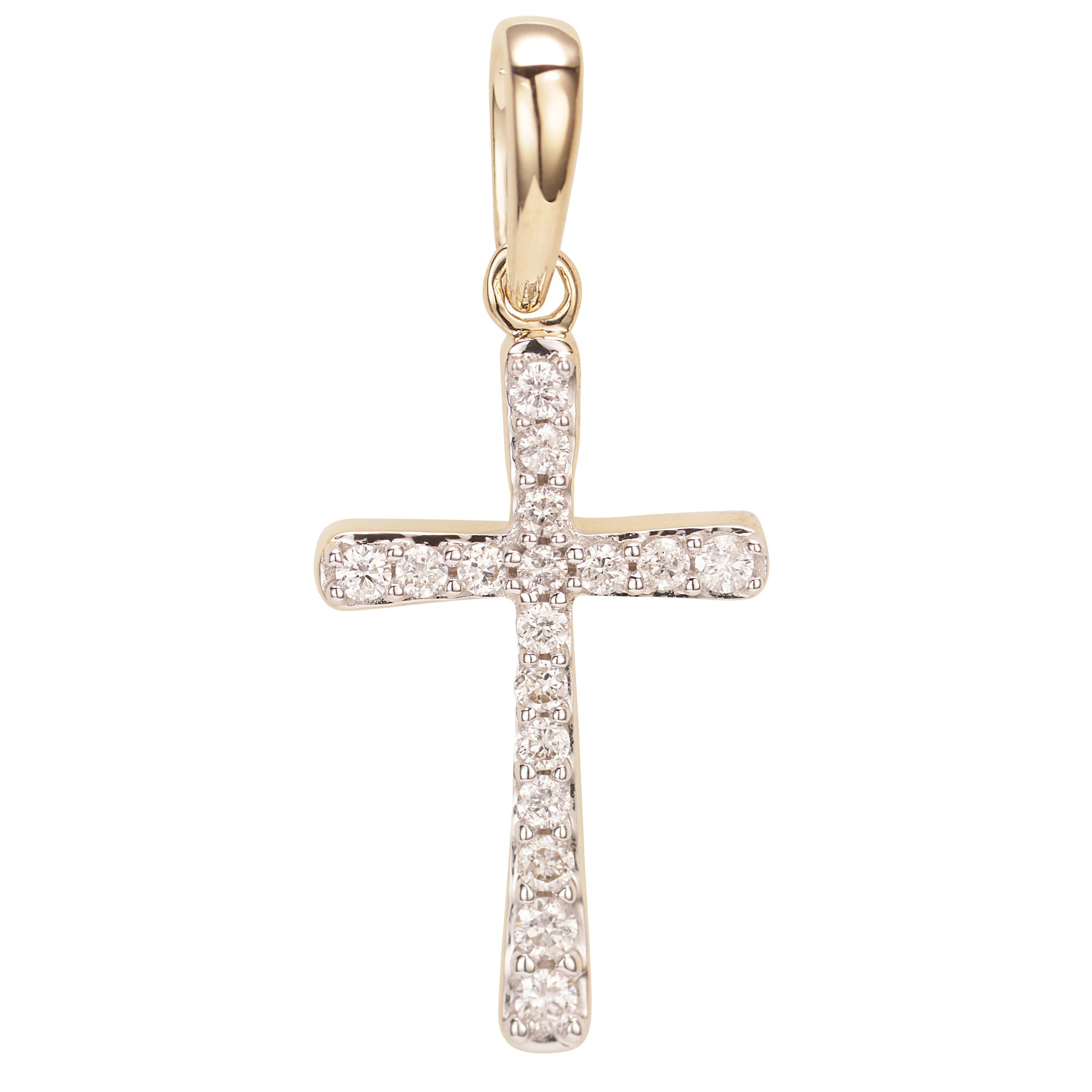 DIAMOUR Kreuz-Anhänger 22 Brillanten zus. ca. 0,10ct Gold 375
