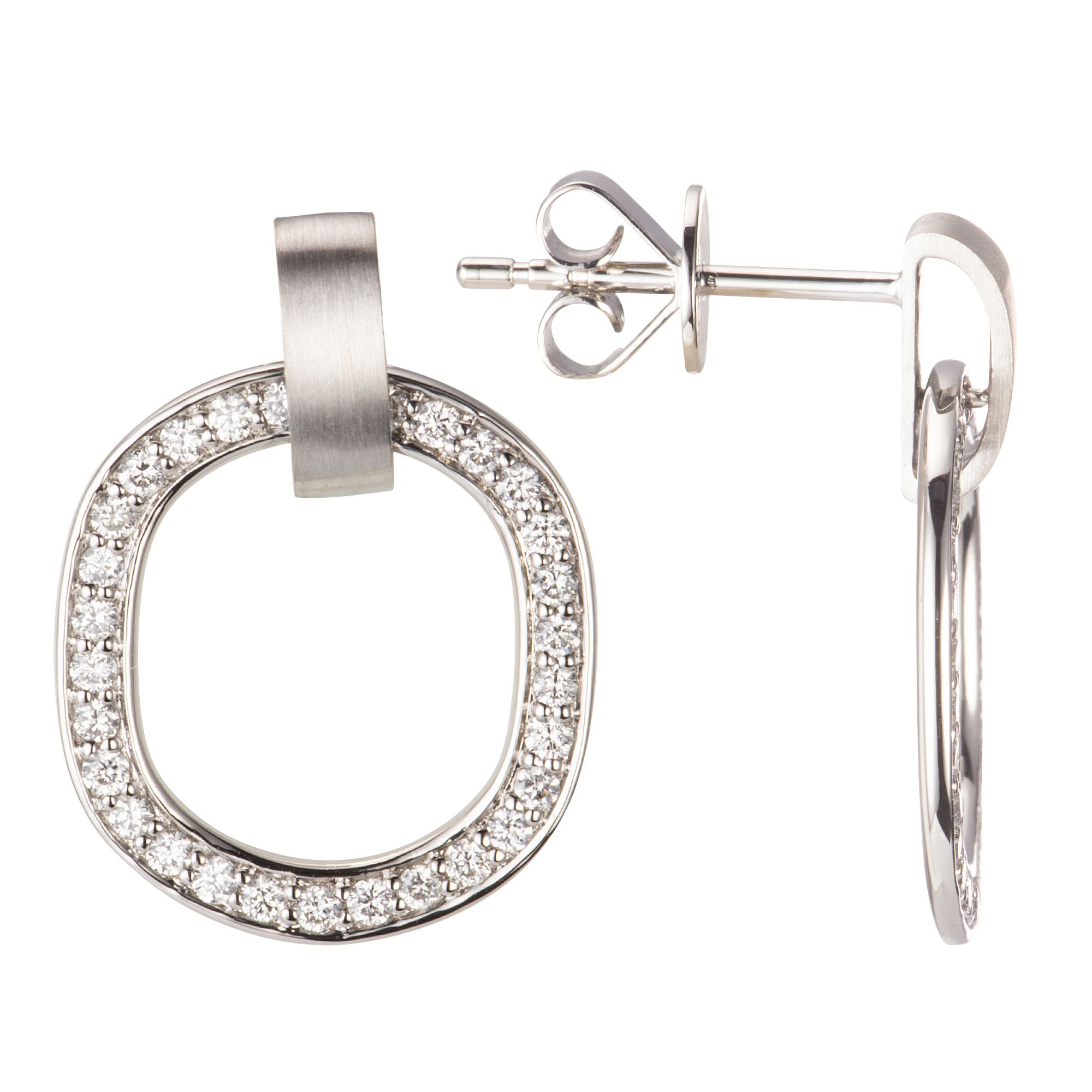 PLATINITY Ohrstecker 58 Brillanten zus. ca. 0,48ct Platin 950