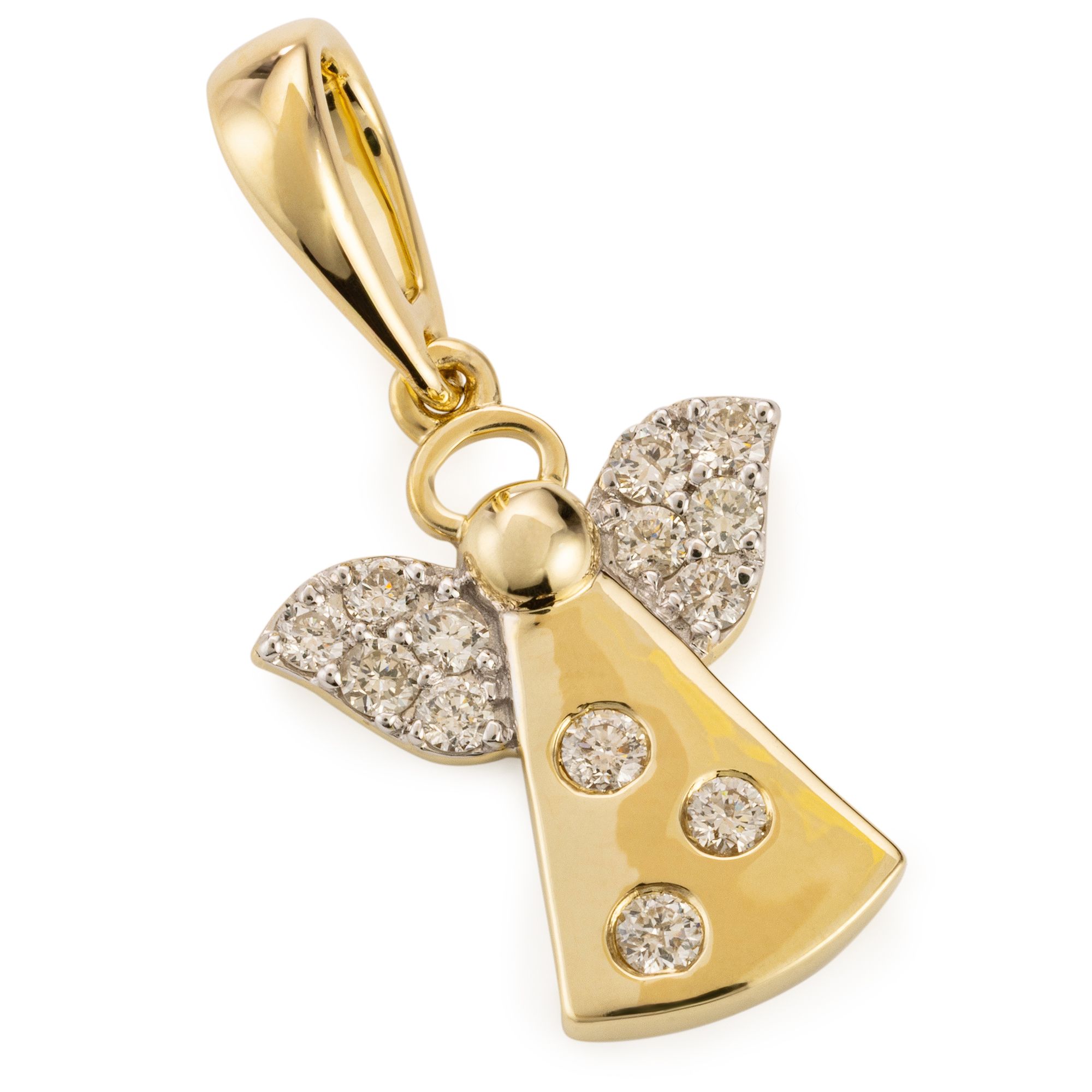 DIAMOUR Engel-Anhänger 13 Brillanten zus. ca. 0,25ct Gold 375