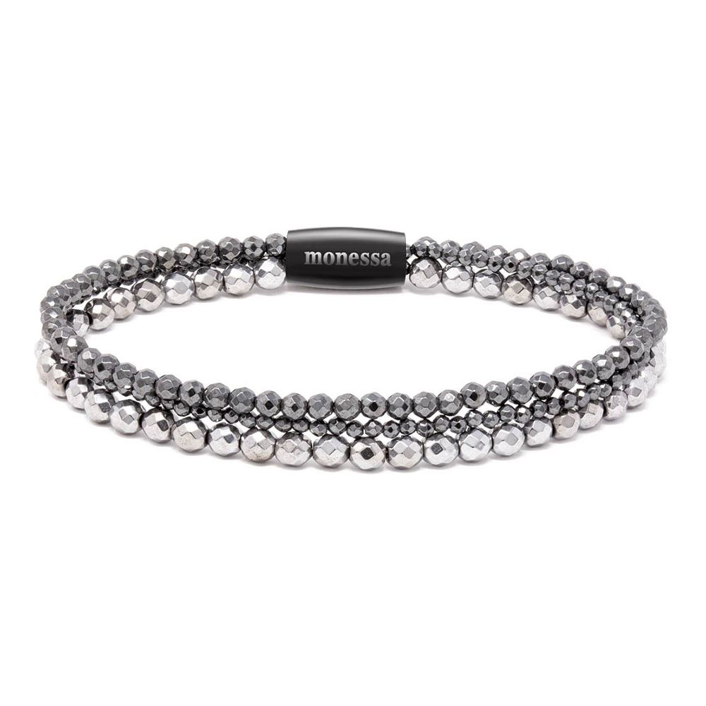 MONESSA Armband Edelsteine 3-Strang Magnetverschluss