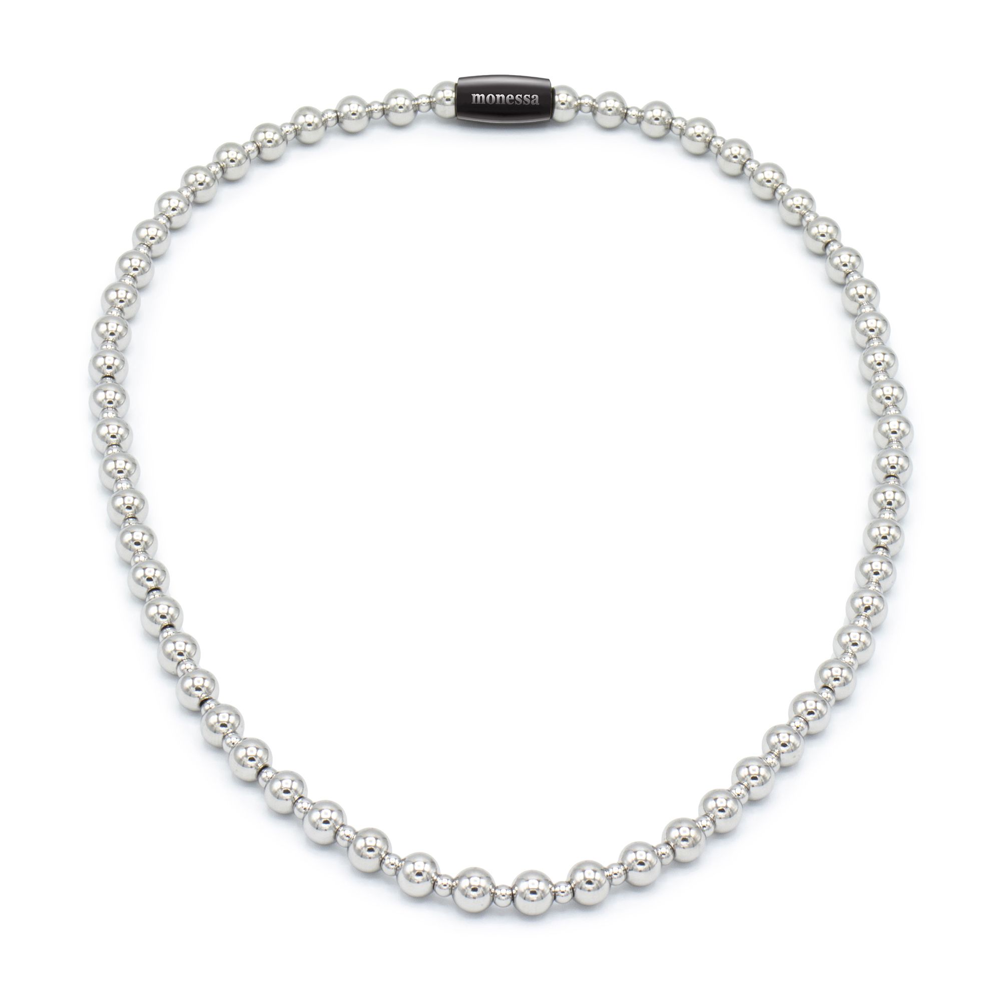 MONESSA Collier Kugel-Design Edelstahl Magnetverschluss