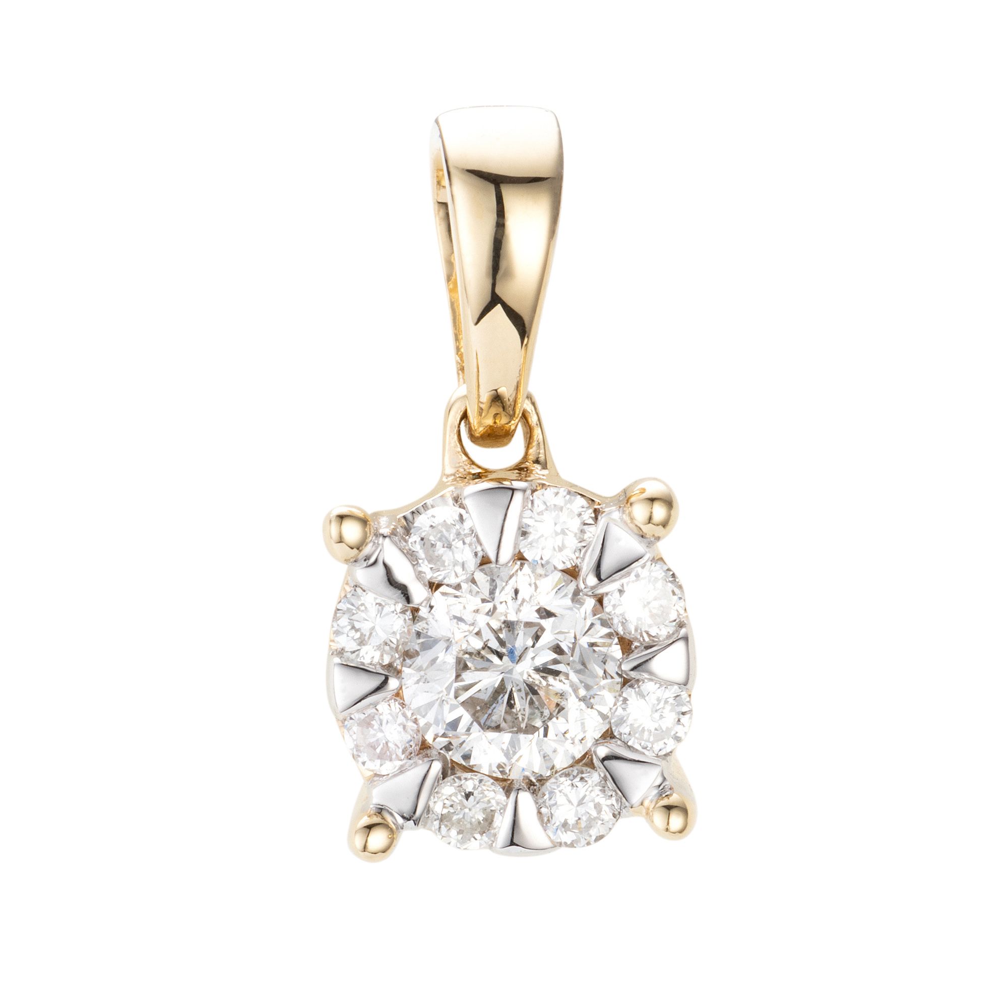 DIAMOUR Anhänger 9 Brillanten zus. ca. 0,20ct Gold 585