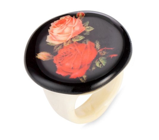 MURANO DI FRANCESCA Ring Muranoglas Le Rose handgefertigt