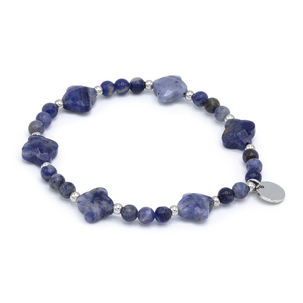 MONESSA Armband flexibel Edelsteine Logoplättchen