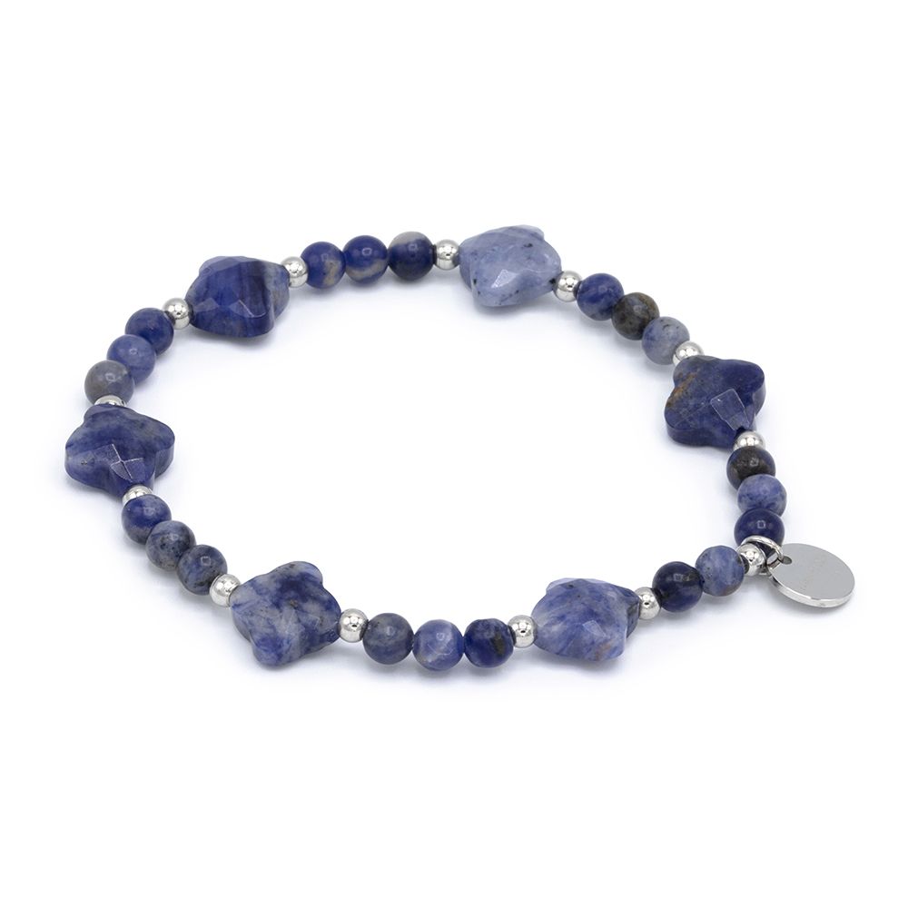 MONESSA Armband flexibel Edelsteine Logoplättchen