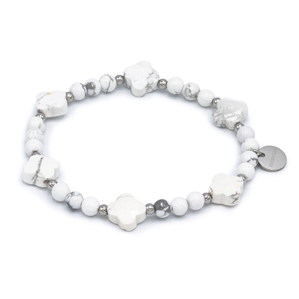 MONESSA Armband flexibel Edelsteine Logoplättchen