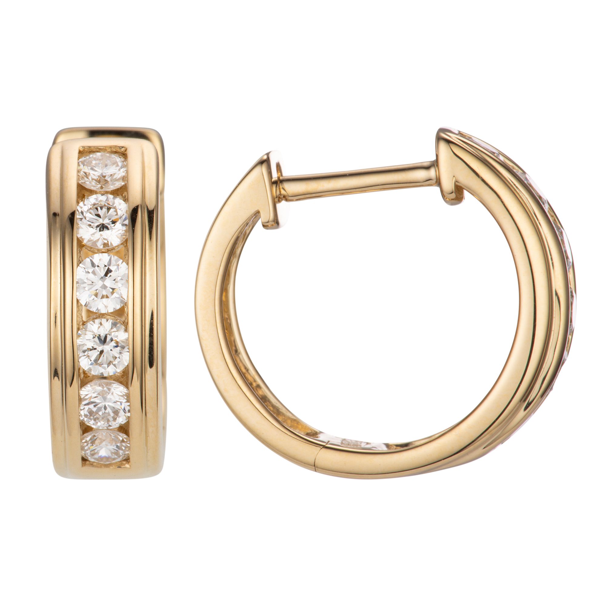 CANADIAN DIAMONDS Creolen 12 Brillanten 0,40ct hfw/Lupenrein Gold 585