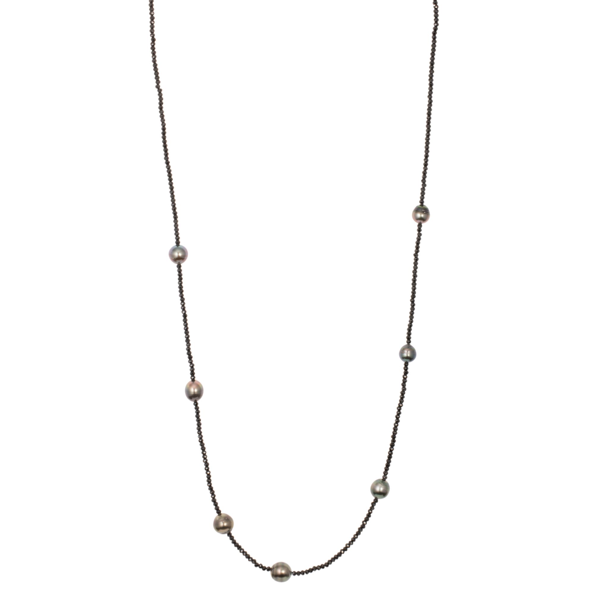 PERLEA Collier Edelsteine Tahitizuchtperlen Silber rhodiniert