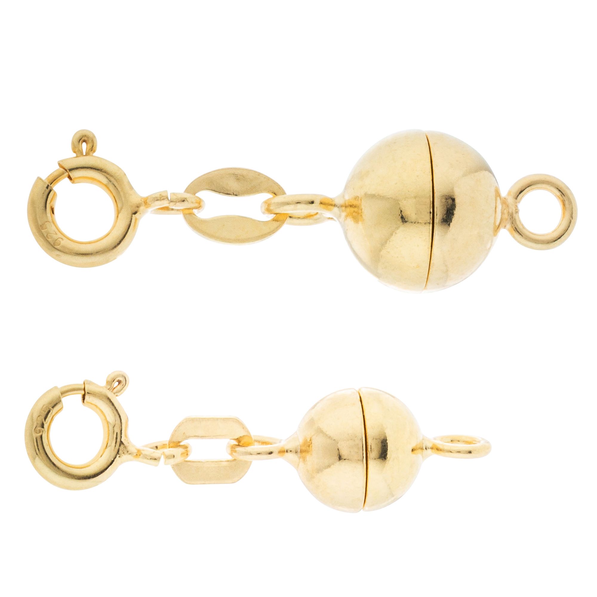 Magnetverschluss 2tlg. Set 6mm+ 8mm Federring Silber 925