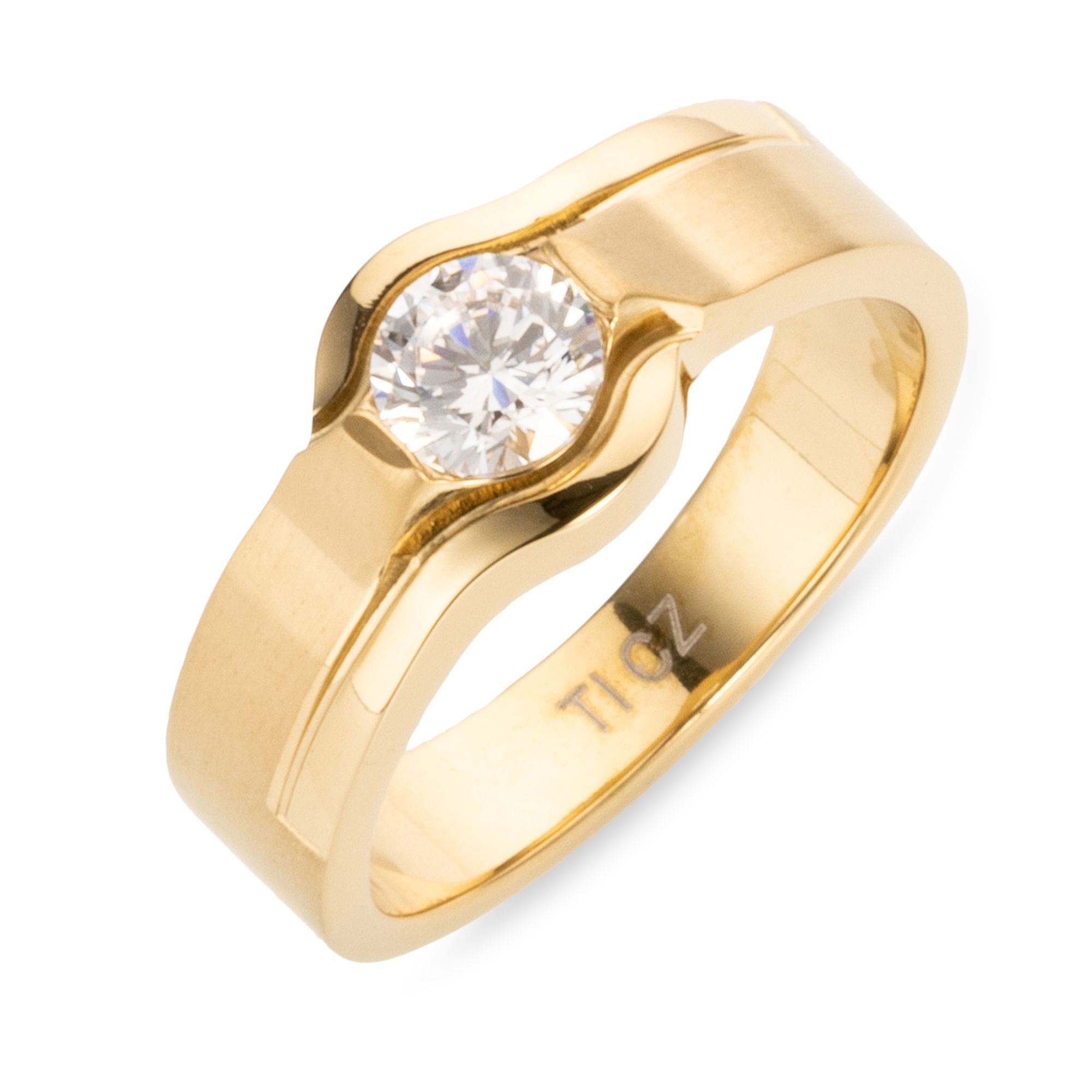 DIAMONIQUE® TITAN Ring = 0,50ct Brillantschliff