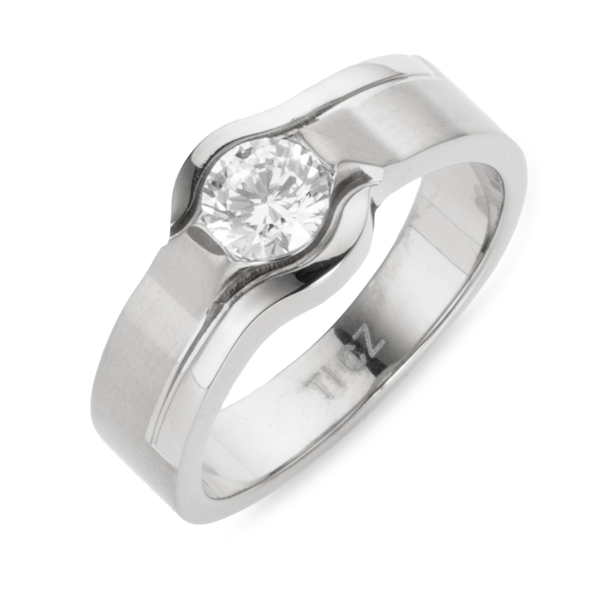 DIAMONIQUE® TITAN Ring = 0,50ct Brillantschliff