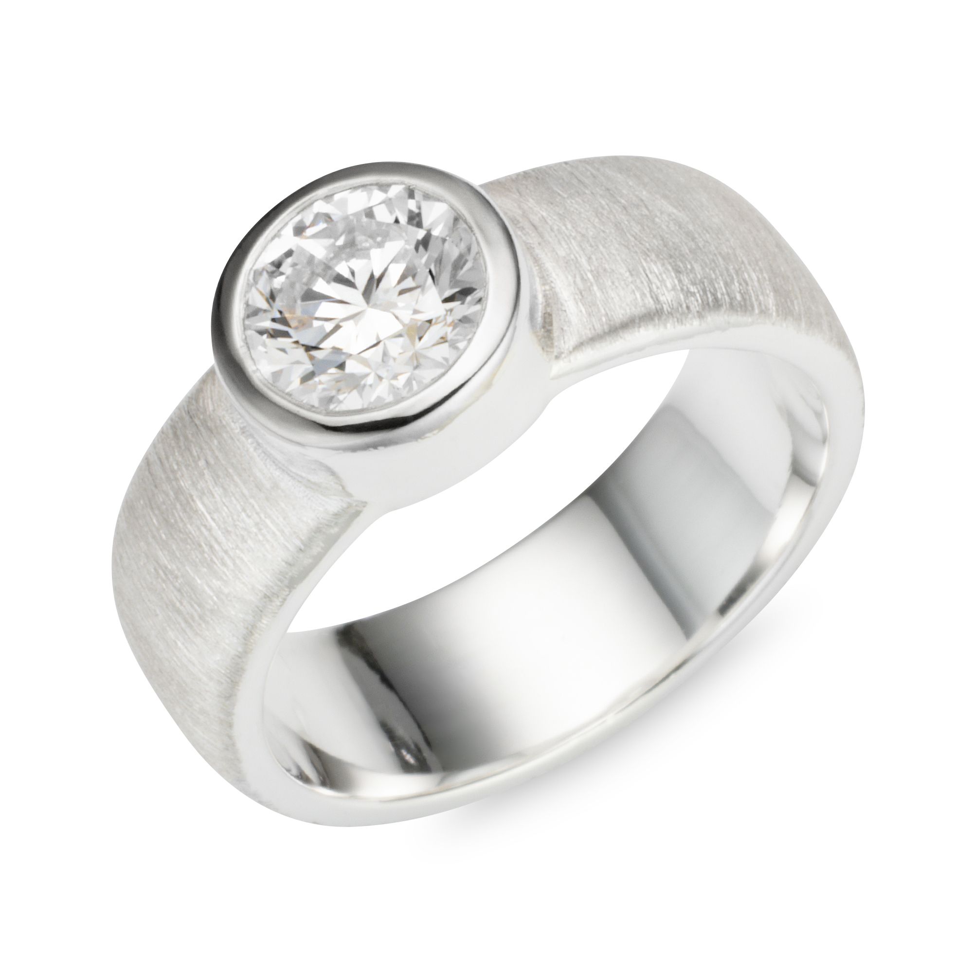 THOMAS & SOHN Lab Grown Brillant ca.1,00ct Solitär-Ring Silber Palladio