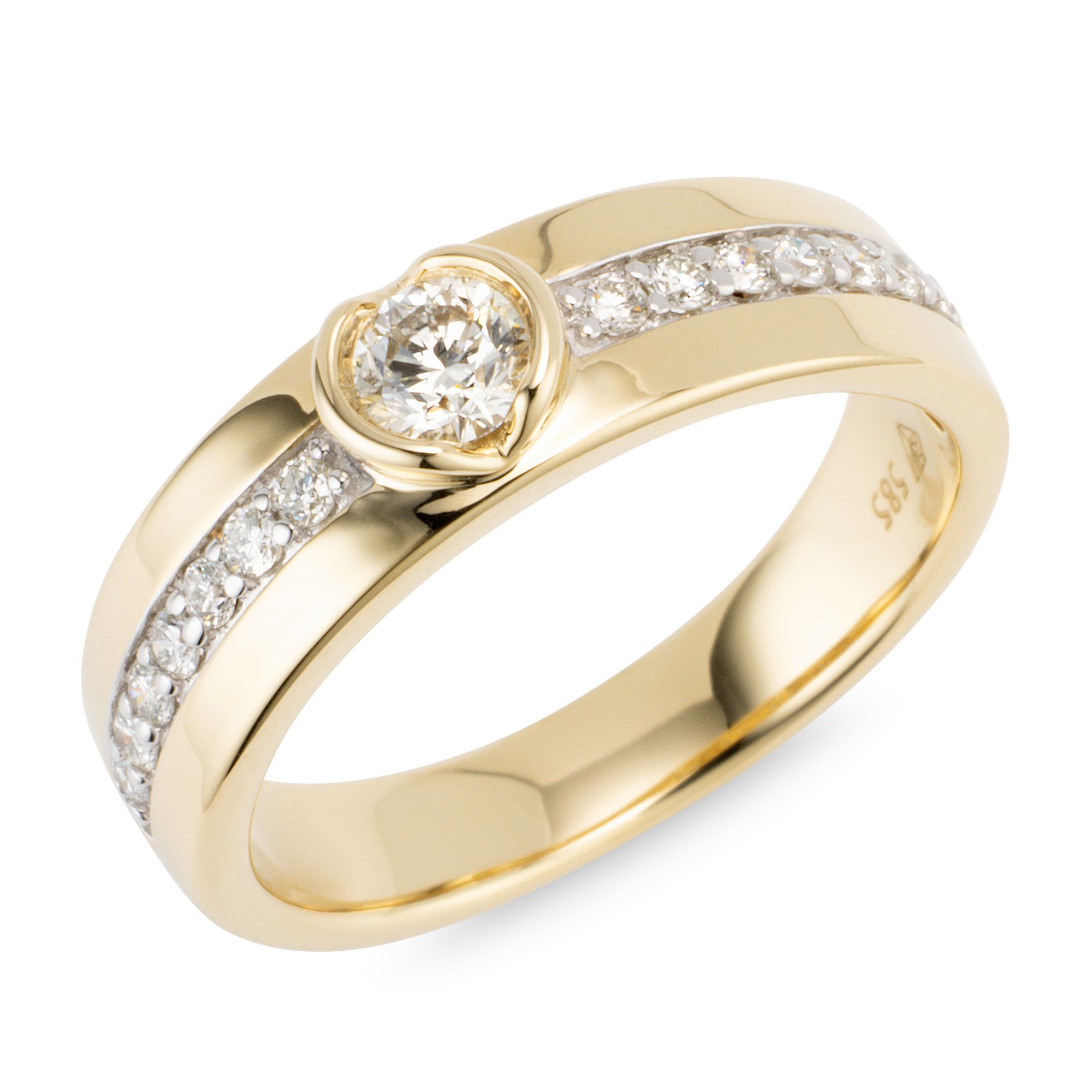 DIAMOUR Ring 15 Brillanten zus. ca. 0,40ct Gold 585