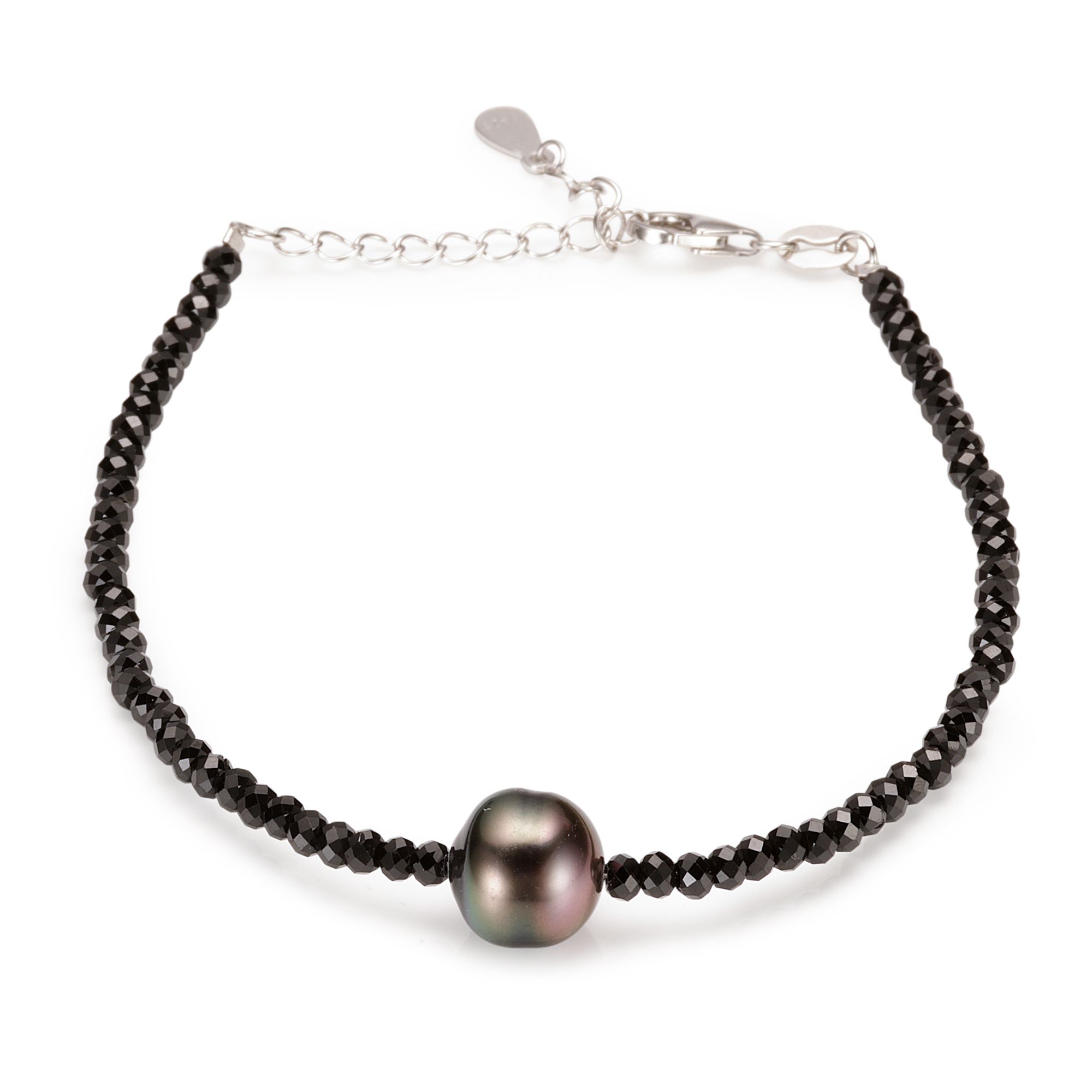 PERLEA Armband Edelsteine Tahitizuchtperle Silber rhodiniert