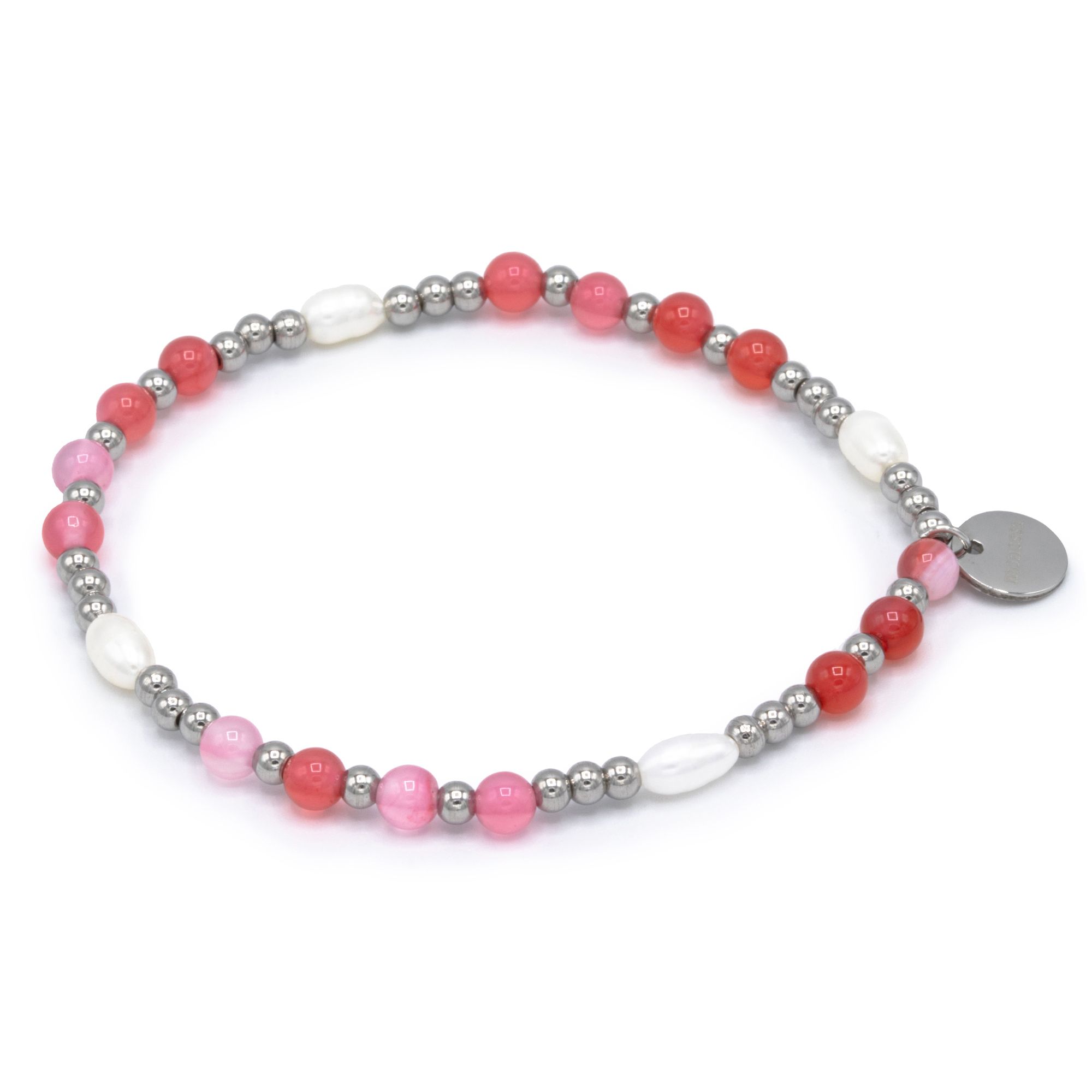 MONESSA Armband Edelsteine Süßwasserzuchtperle flexibel
