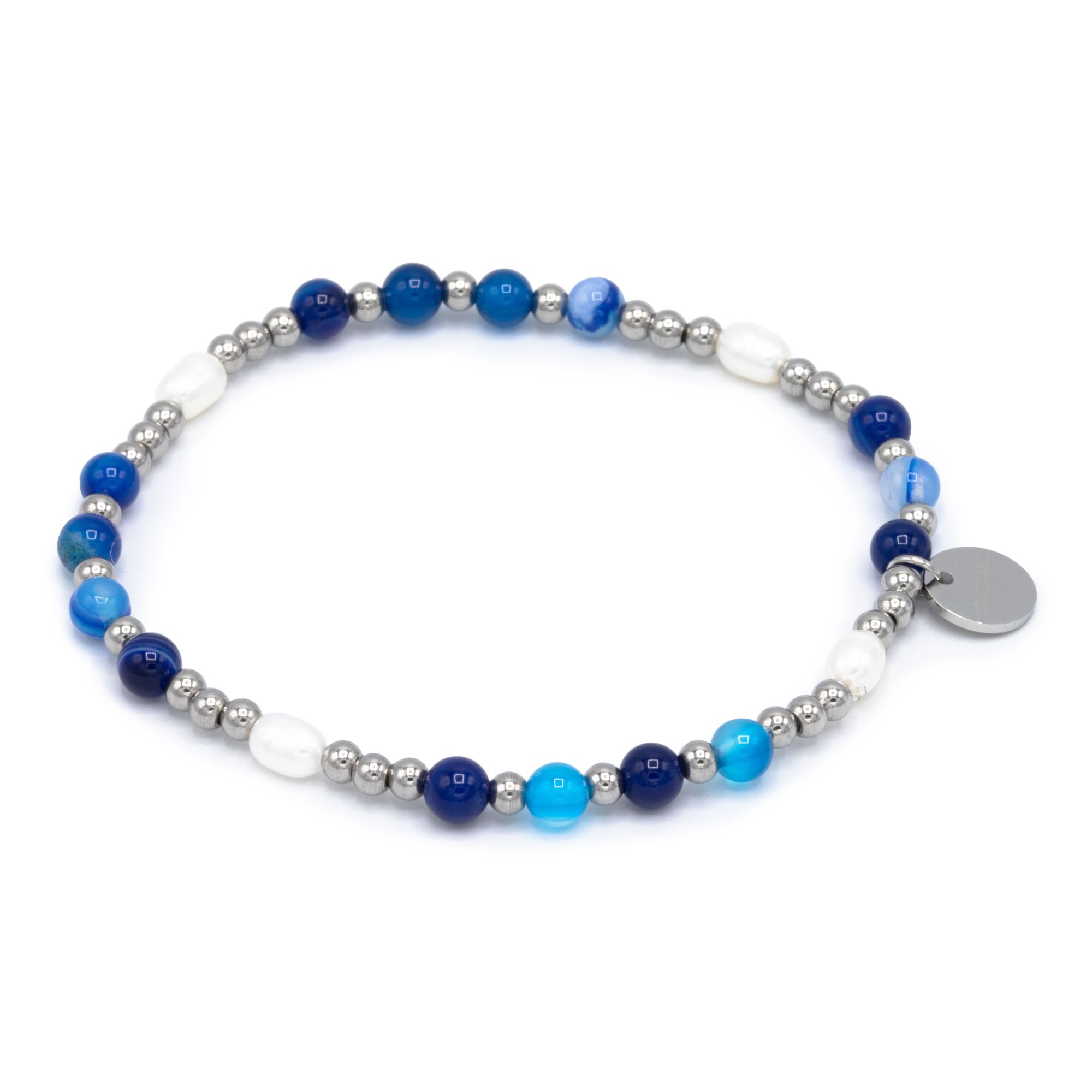 MONESSA Armband Edelsteine Süßwasserzuchtperle flexibel