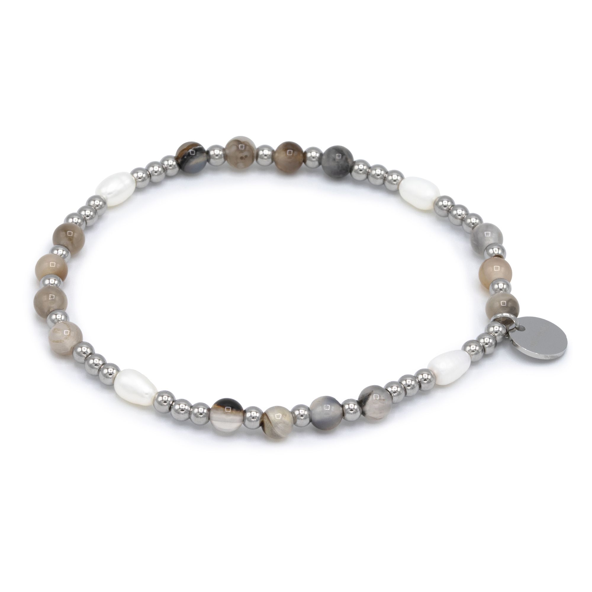 MONESSA Armband Edelsteine Süßwasserzuchtperle flexibel