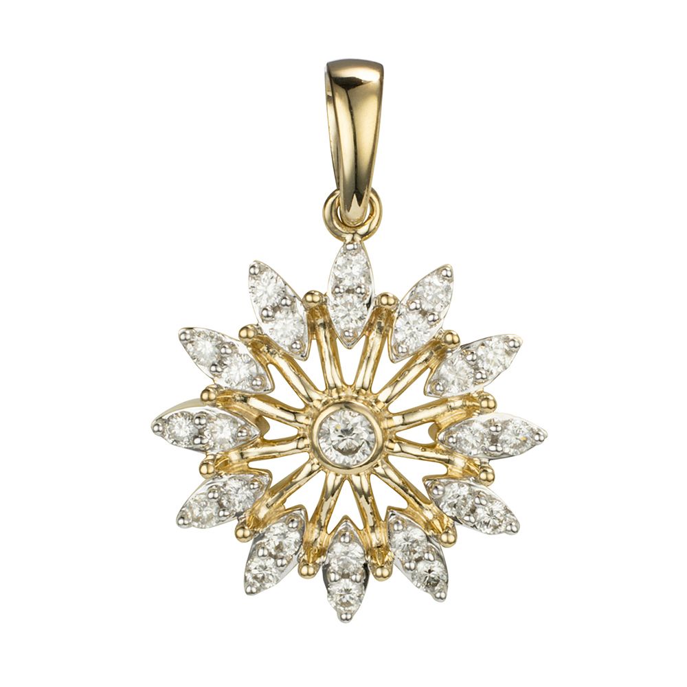 DIAMOUR Anhänger 25 Brillanten zus. ca. 0,33ct Gold 375
