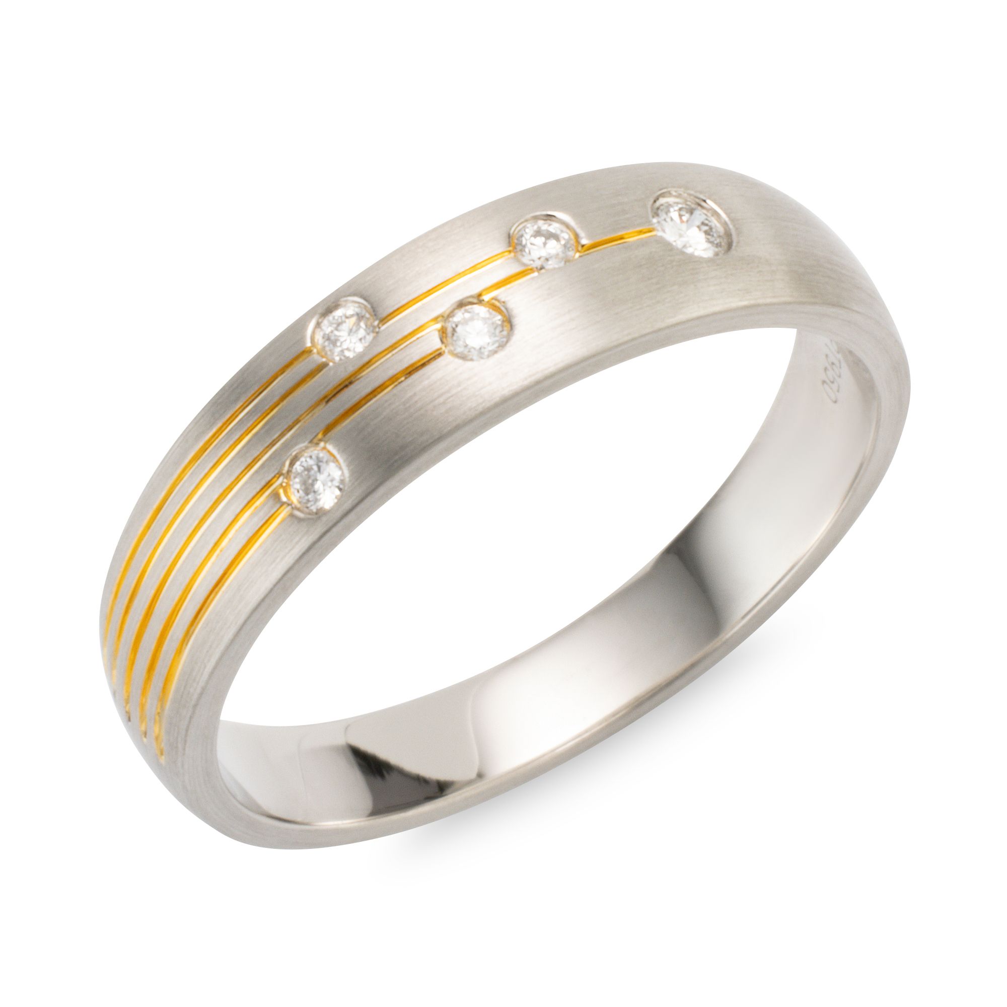 PLATINITY Ring 5 Brillanten zus. ca. 0,08ct Platin 950, bicolor