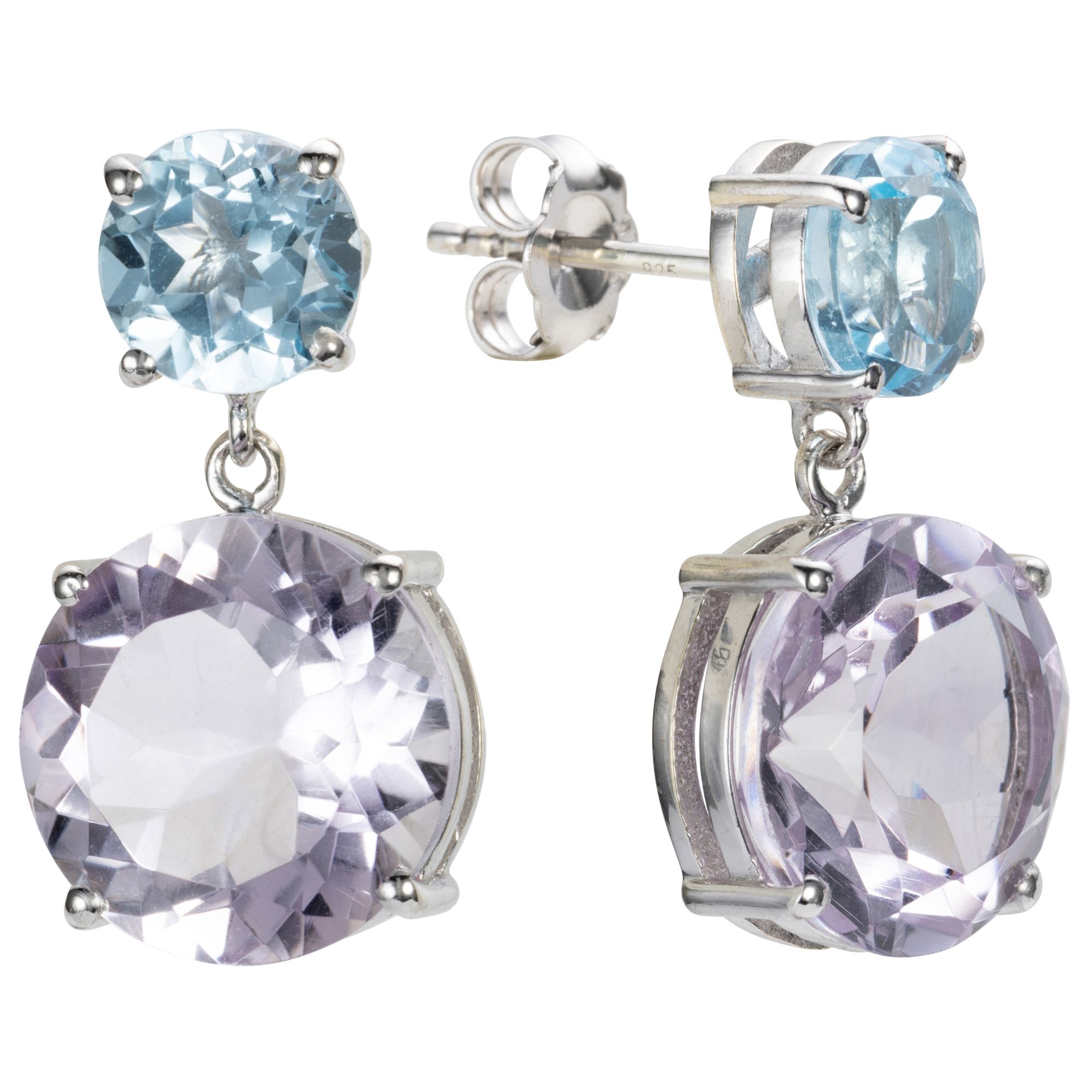 THOMAS & SOHN Edelsteine ca.15,00ct Ohrhänger Rundschliff Silber rhodiniert